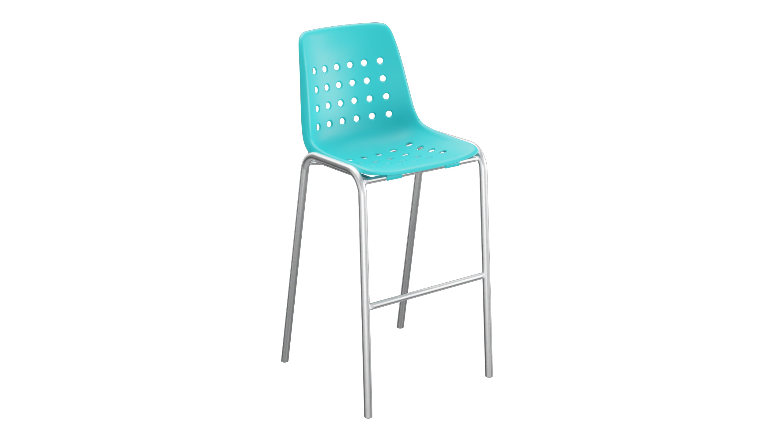 Bermuda Schalen-Barstuhl ohne Armlehne in Türkis präsentiert im Onlineshop von KAQTU Design AG. Outdoor-Barstuhl ist von Schaffner