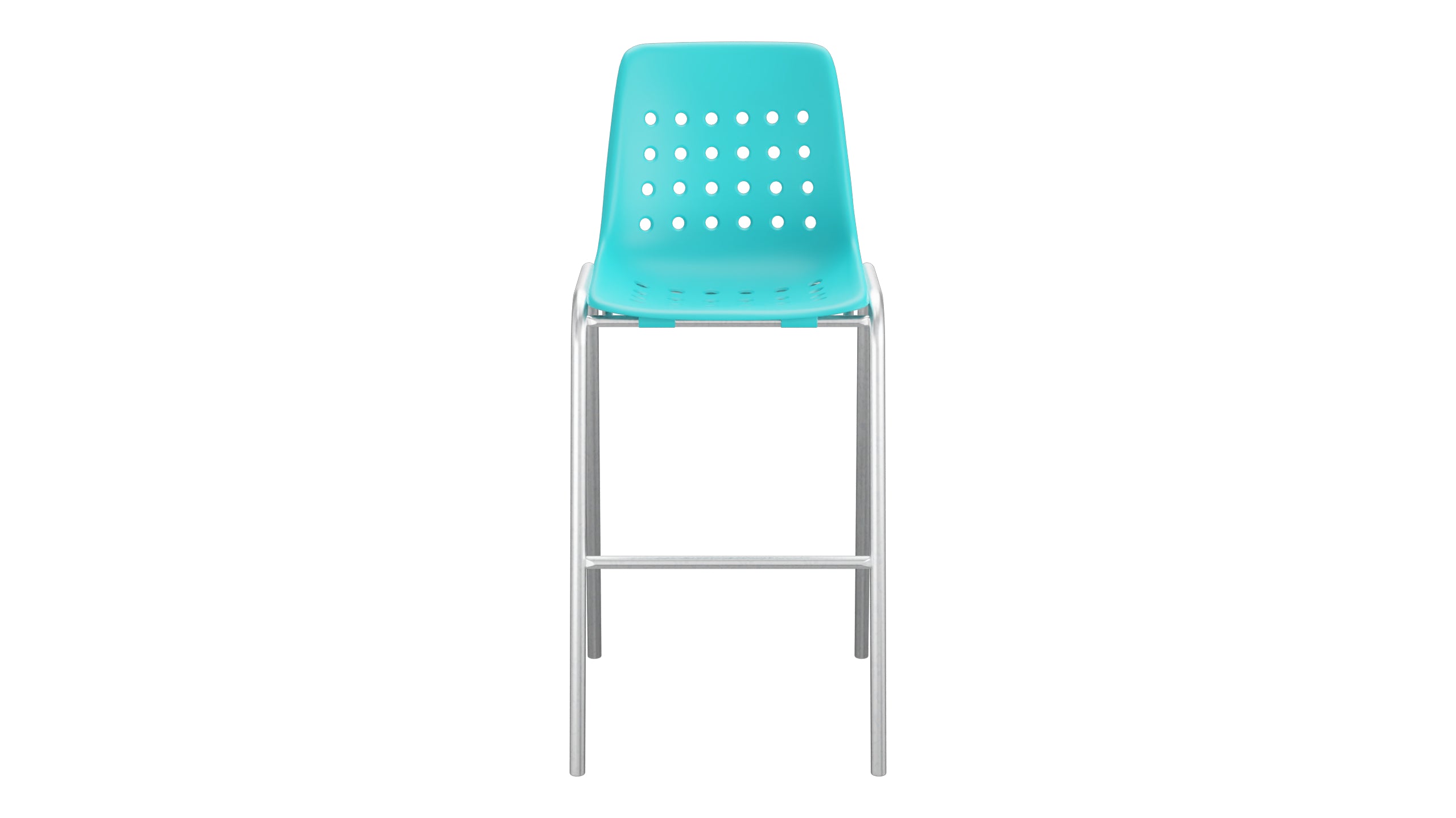 Bermuda Schalen-Barstuhl ohne Armlehne in Türkis präsentiert im Onlineshop von KAQTU Design AG. Outdoor-Barstuhl ist von Schaffner