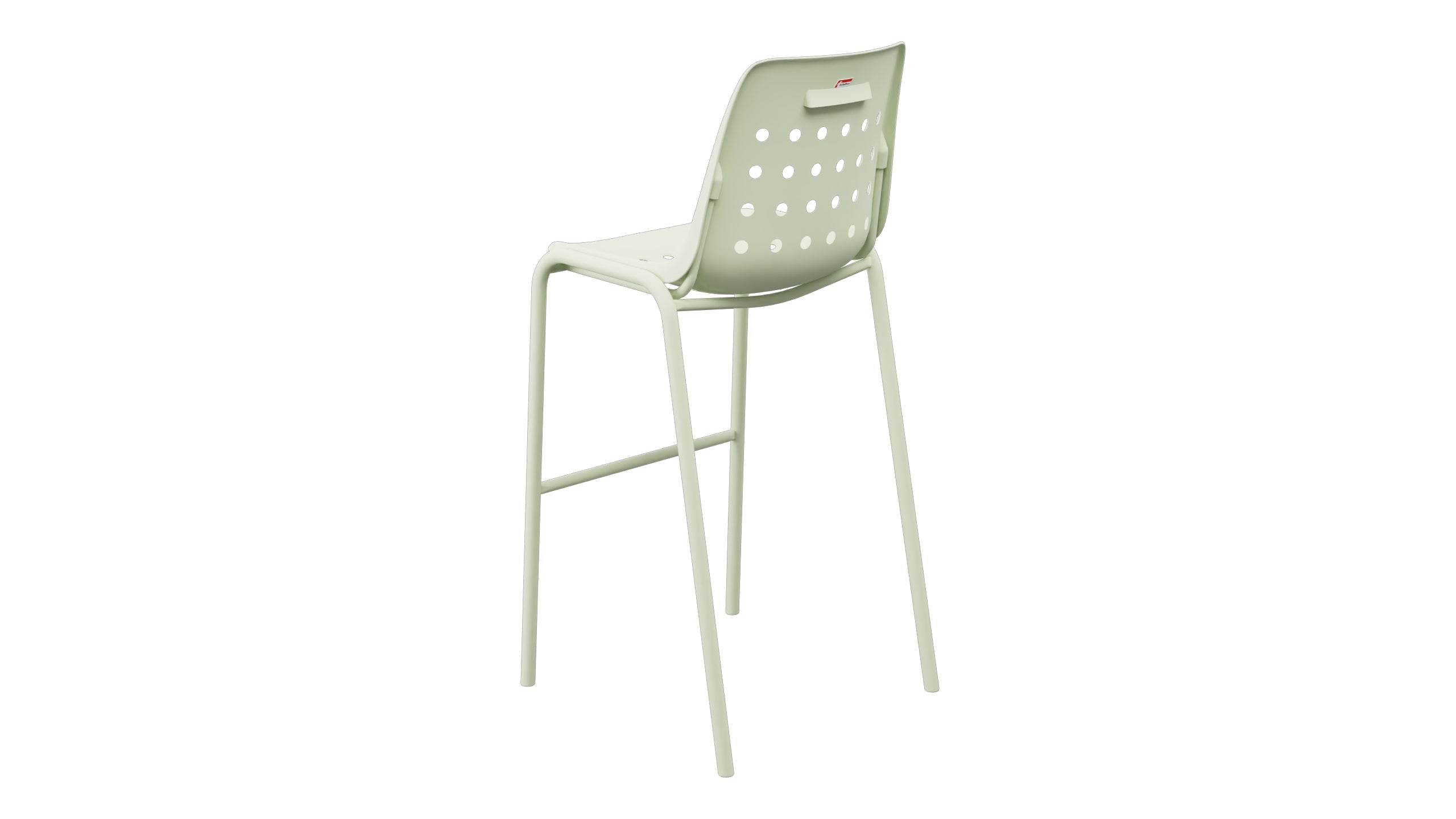 Bermuda Schalen-Barstuhl ohne Armlehne in Pastellgrün präsentiert im Onlineshop von KAQTU Design AG. Outdoor-Barstuhl ist von Schaffner