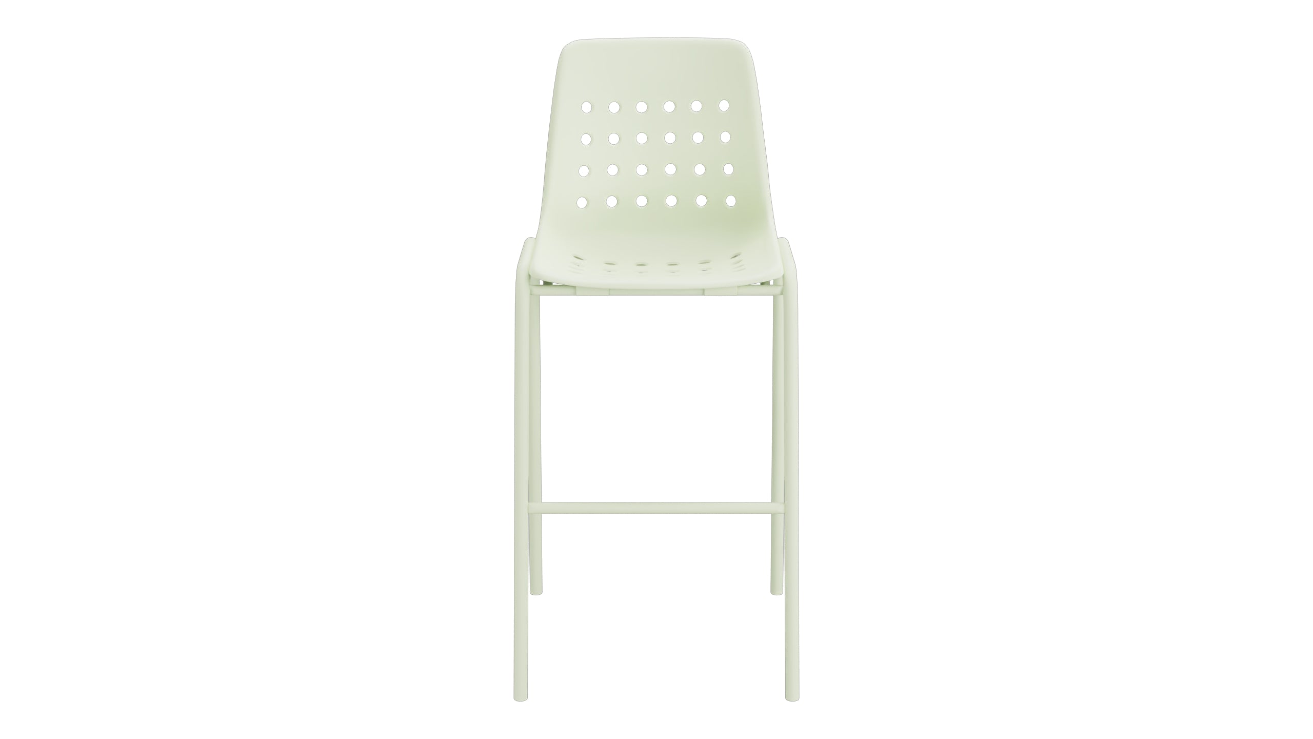 Bermuda Schalen-Barstuhl ohne Armlehne in Pastellgrün präsentiert im Onlineshop von KAQTU Design AG. Outdoor-Barstuhl ist von Schaffner
