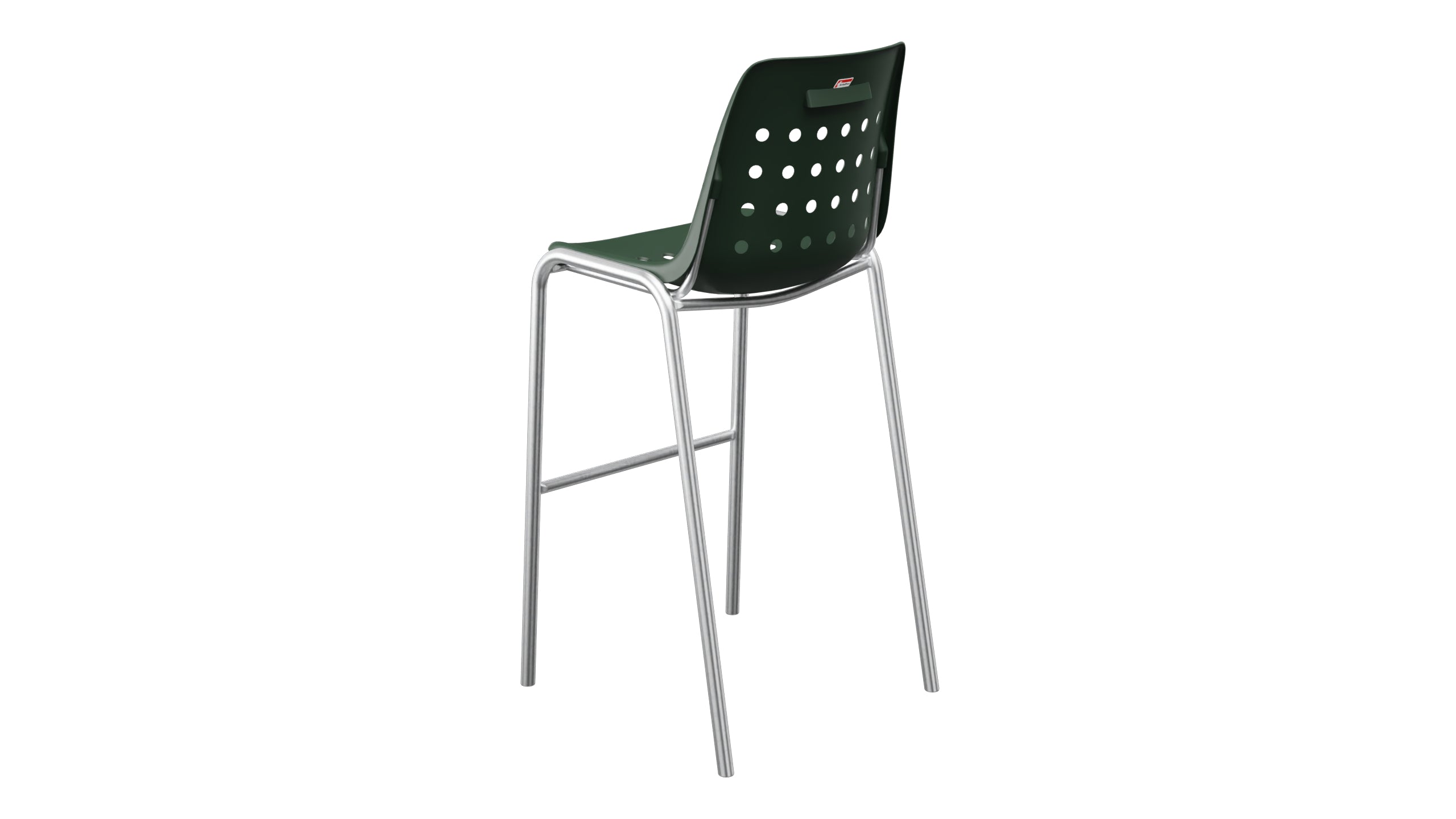 Bermuda Schalen-Barstuhl ohne Armlehne in Tannengrün präsentiert im Onlineshop von KAQTU Design AG. Outdoor-Barstuhl ist von Schaffner