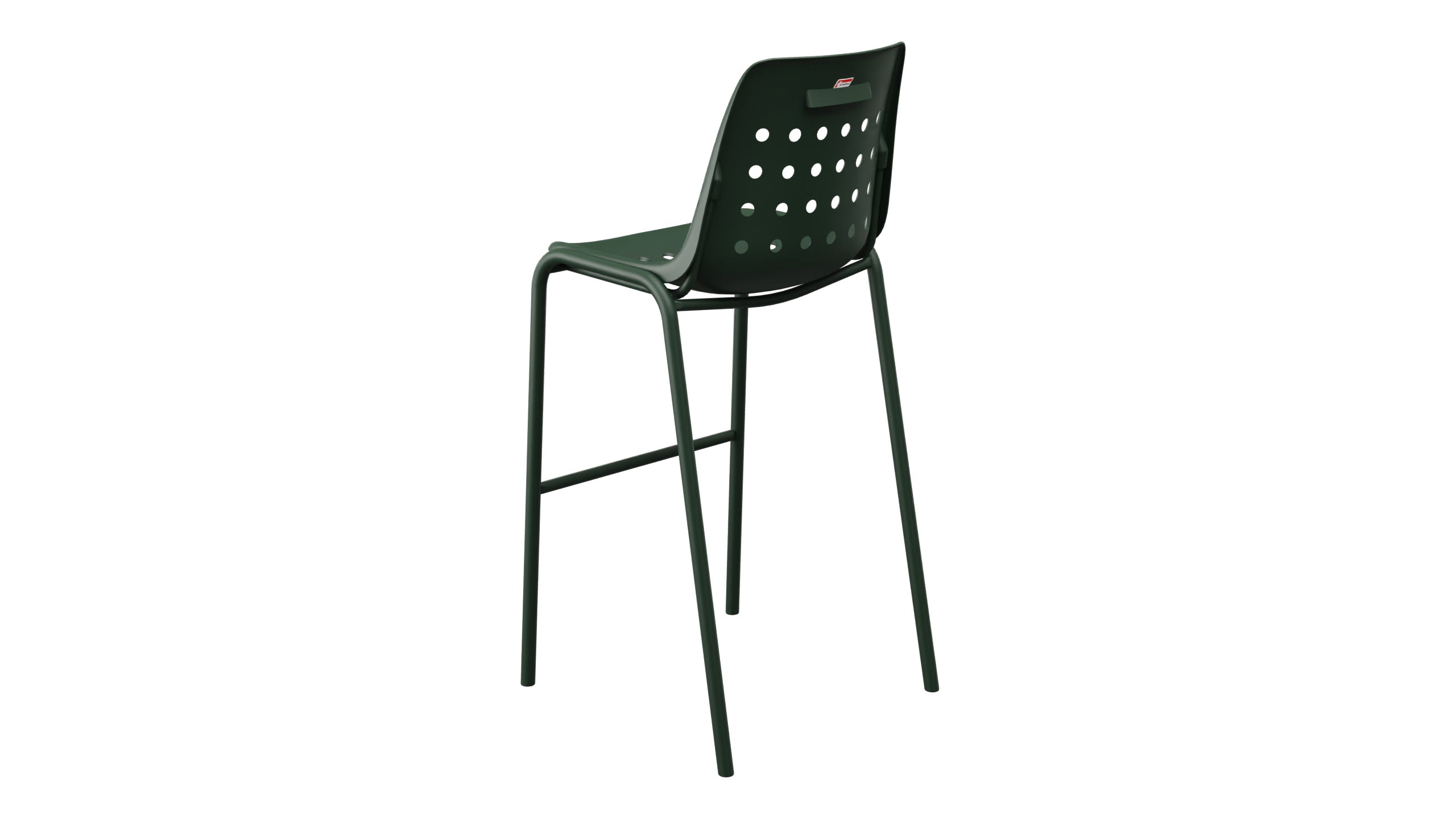 Bermuda Schalen-Barstuhl ohne Armlehne in Tannengrün präsentiert im Onlineshop von KAQTU Design AG. Outdoor-Barstuhl ist von Schaffner