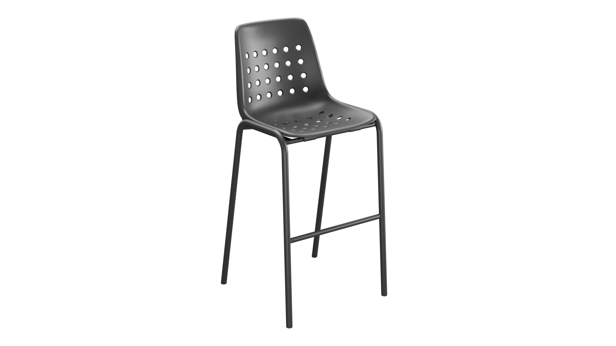 Bermuda Schalen-Barstuhl ohne Armlehne in Anthrazit präsentiert im Onlineshop von KAQTU Design AG. Outdoor-Barstuhl ist von Schaffner