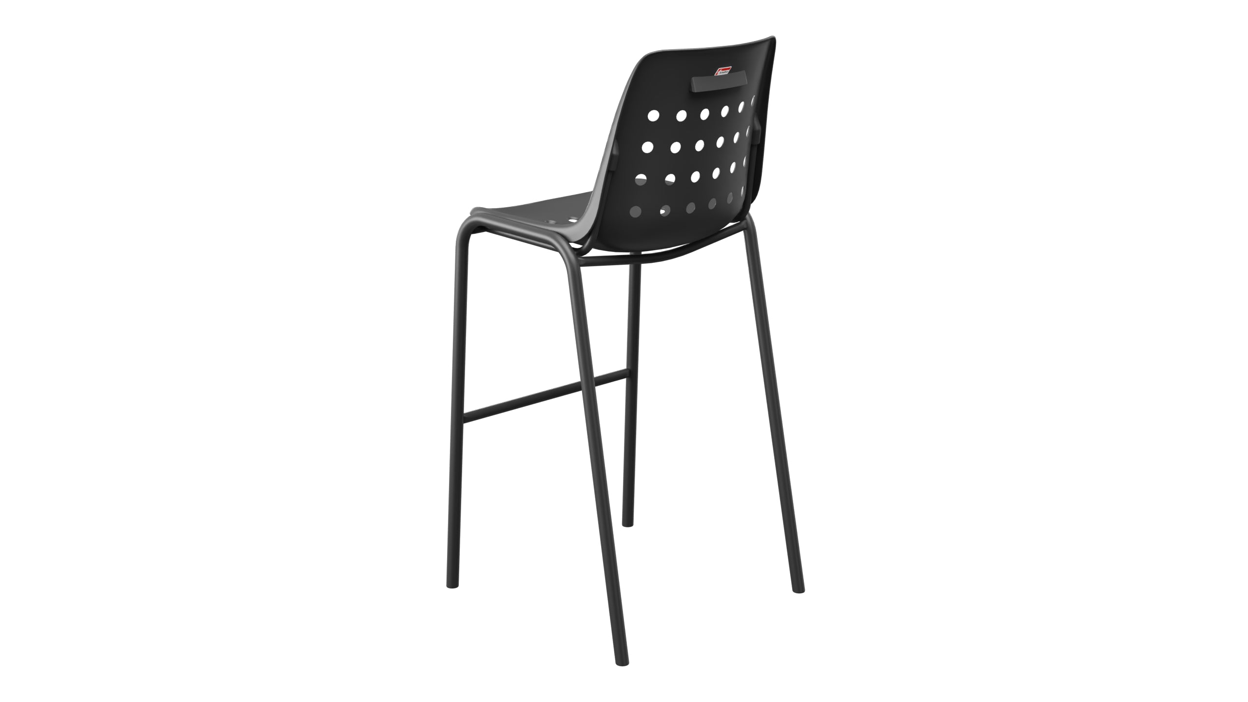 Bermuda Schalen-Barstuhl ohne Armlehne in Anthrazit präsentiert im Onlineshop von KAQTU Design AG. Outdoor-Barstuhl ist von Schaffner