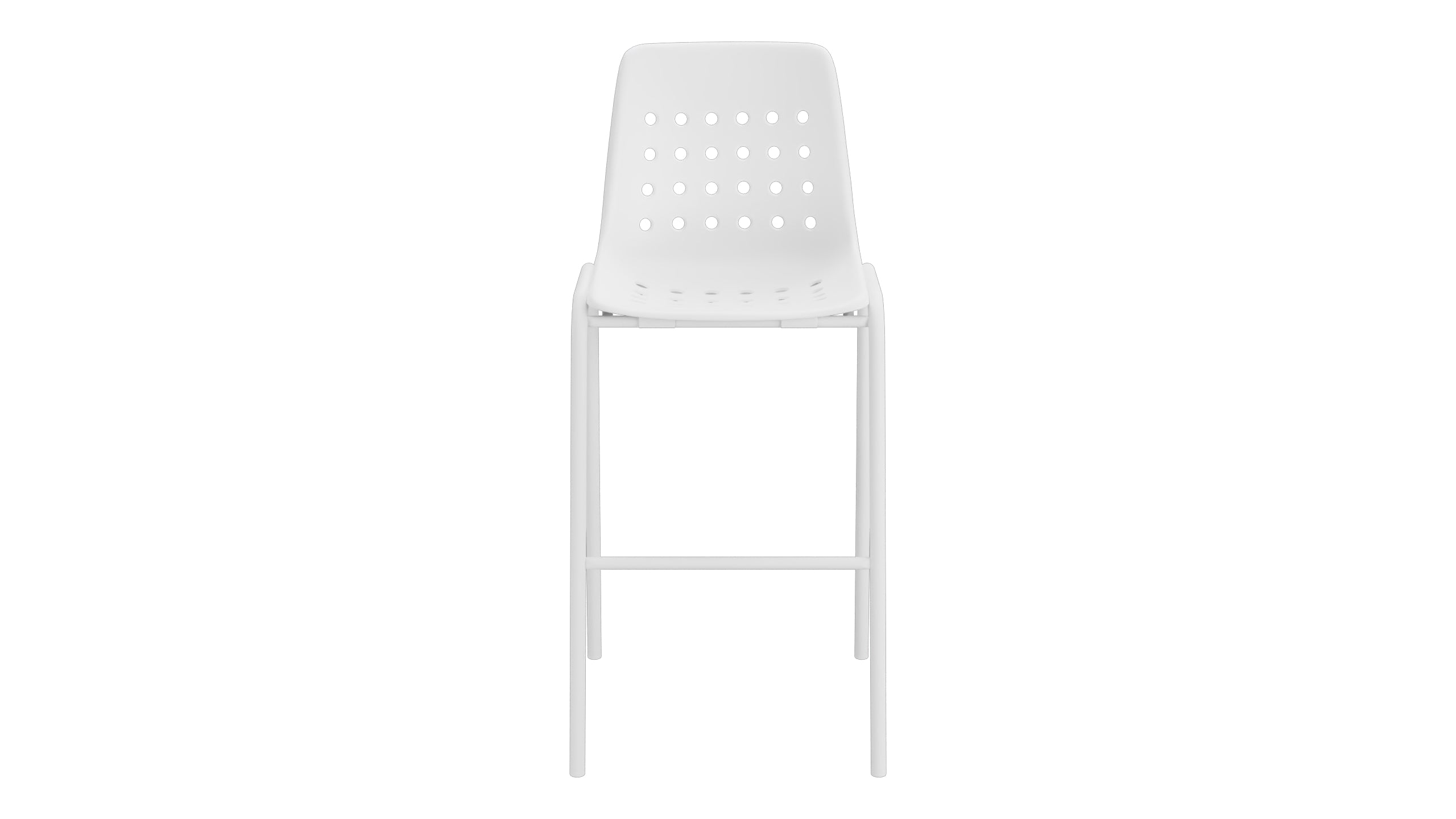 Bermuda Schalen-Barstuhl ohne Armlehne in Weiss präsentiert im Onlineshop von KAQTU Design AG. Outdoor-Barstuhl ist von Schaffner