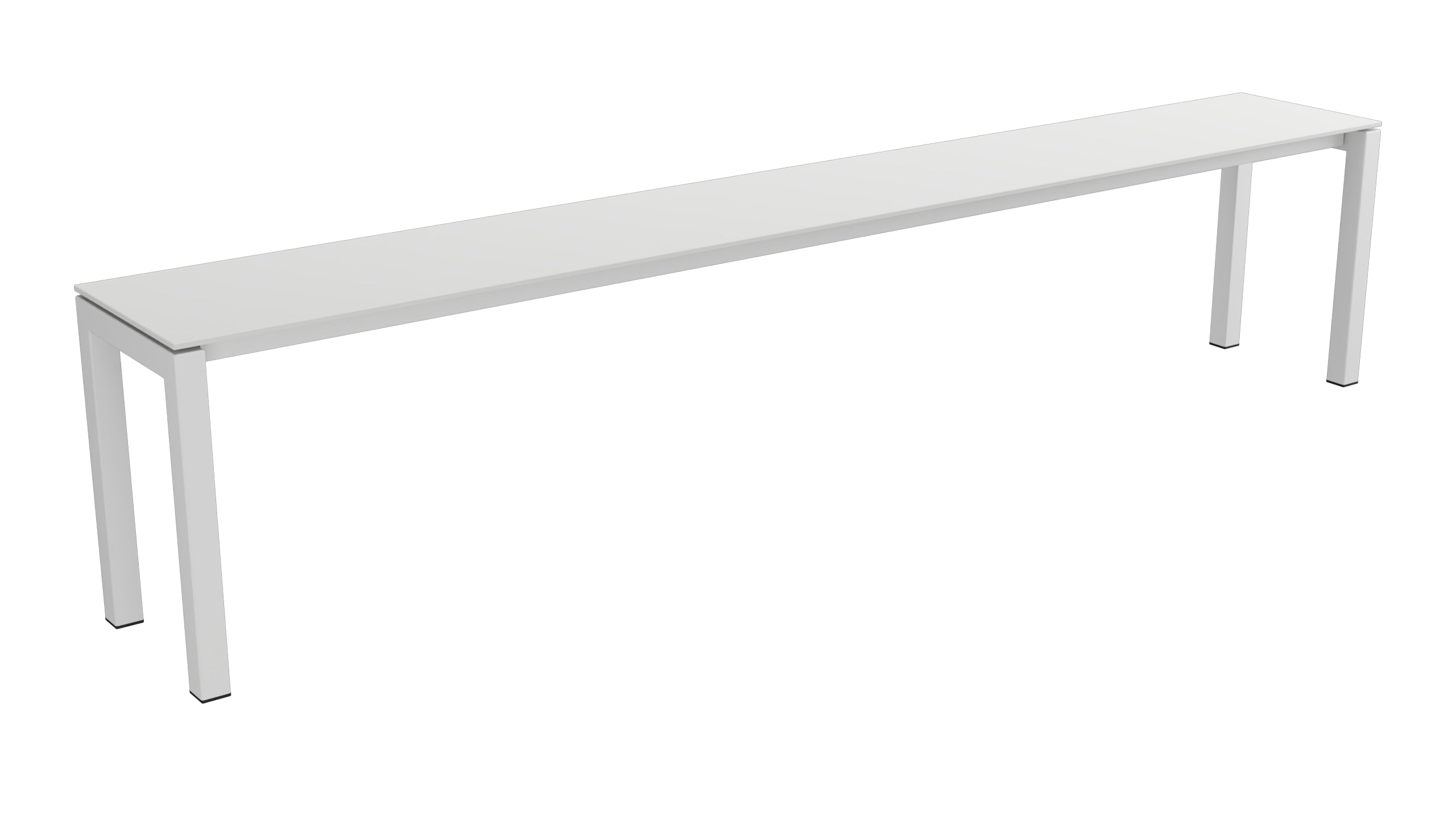 Luzern Glasfaser-Gartenbank 206x32 in Alusilber präsentiert im Onlineshop von KAQTU Design AG. Gartenbank ist von Schaffner