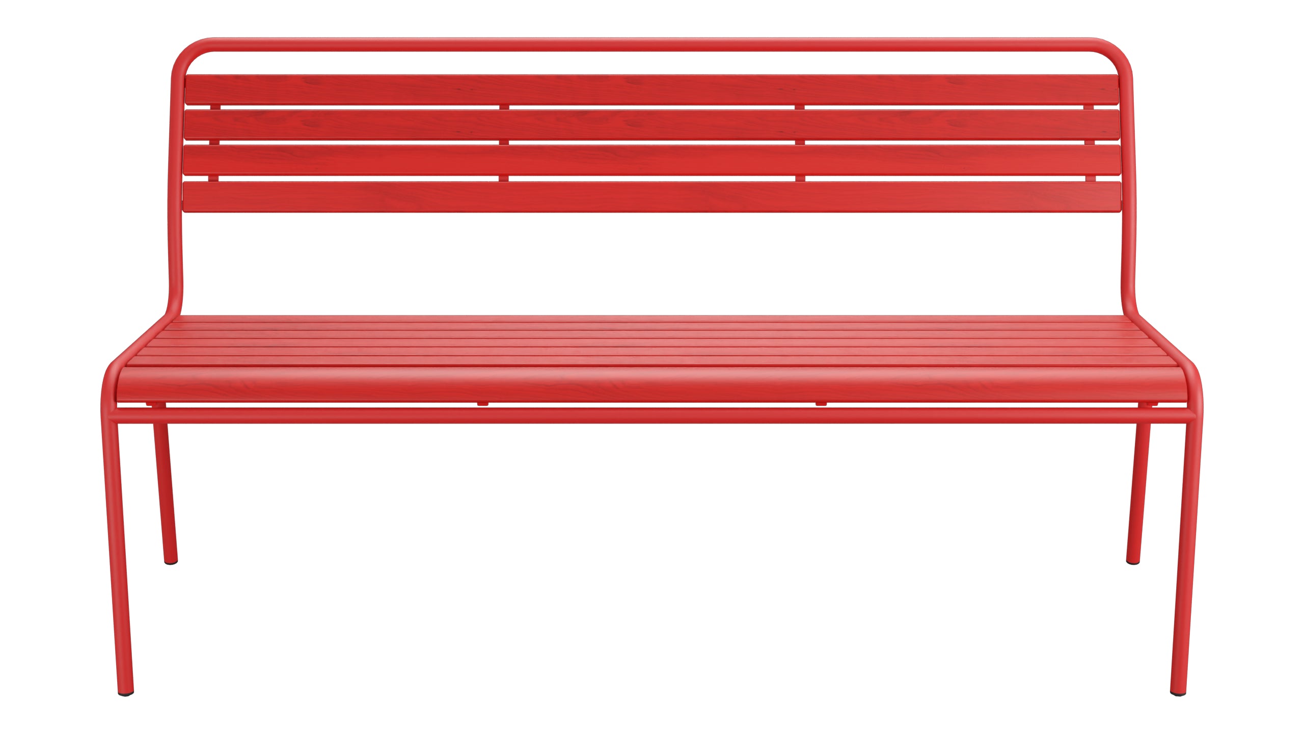Rigi Holzlatten-3er-Gartenbank ohne Armlehne in Rot präsentiert im Onlineshop von KAQTU Design AG. Gartenbank ist von Schaffner