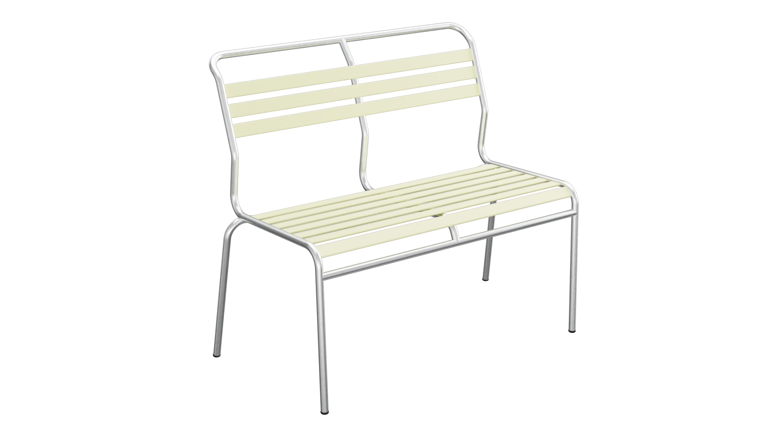 Säntis Lättli-2er Gartenbank ohne Armlehne in Buchsbaumgelb präsentiert im Onlineshop von KAQTU Design AG. Gartenbank ist von Schaffner