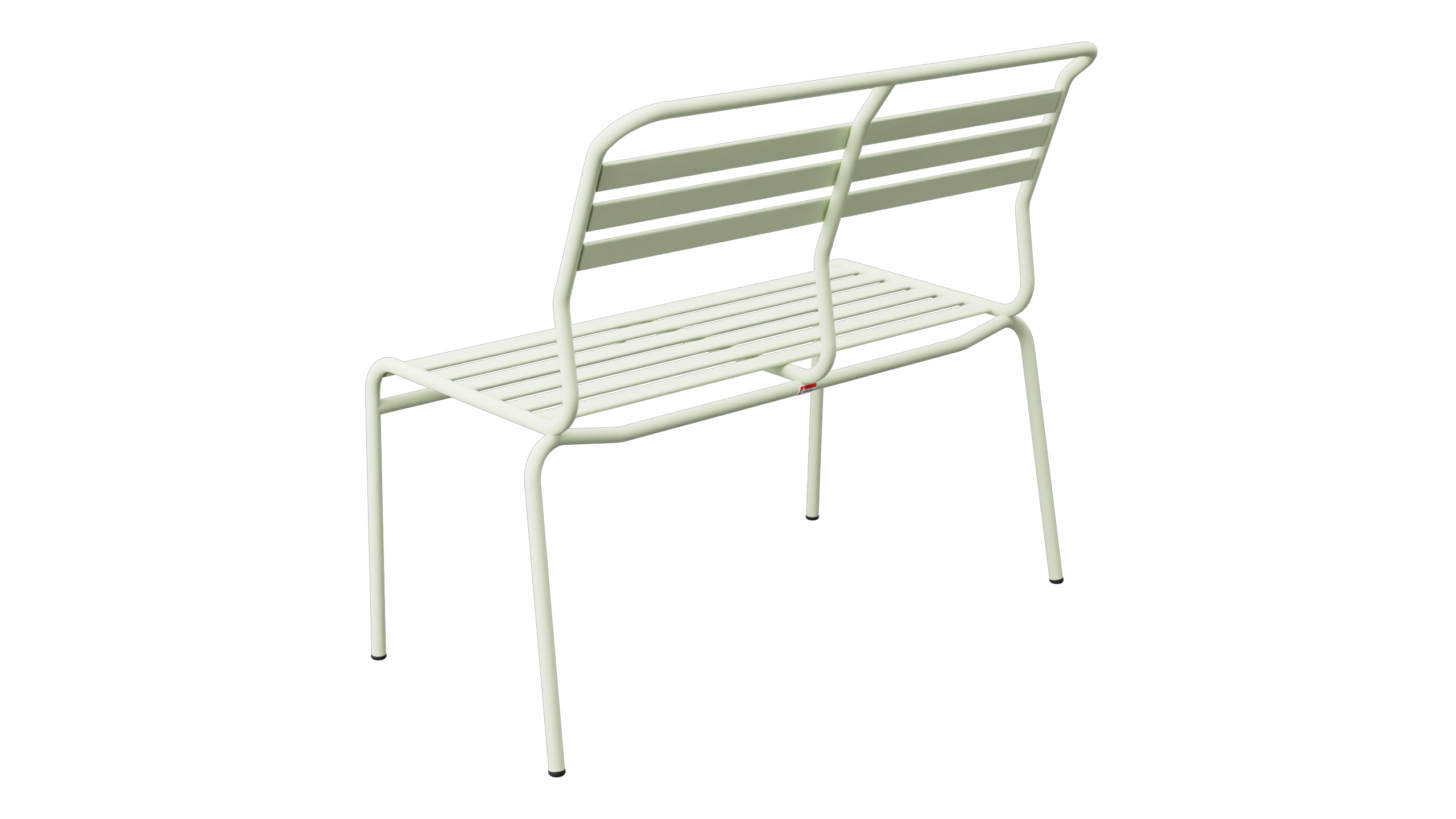 Säntis Lättli-2er Gartenbank ohne Armlehne in Pastellgrün präsentiert im Onlineshop von KAQTU Design AG. Gartenbank ist von Schaffner