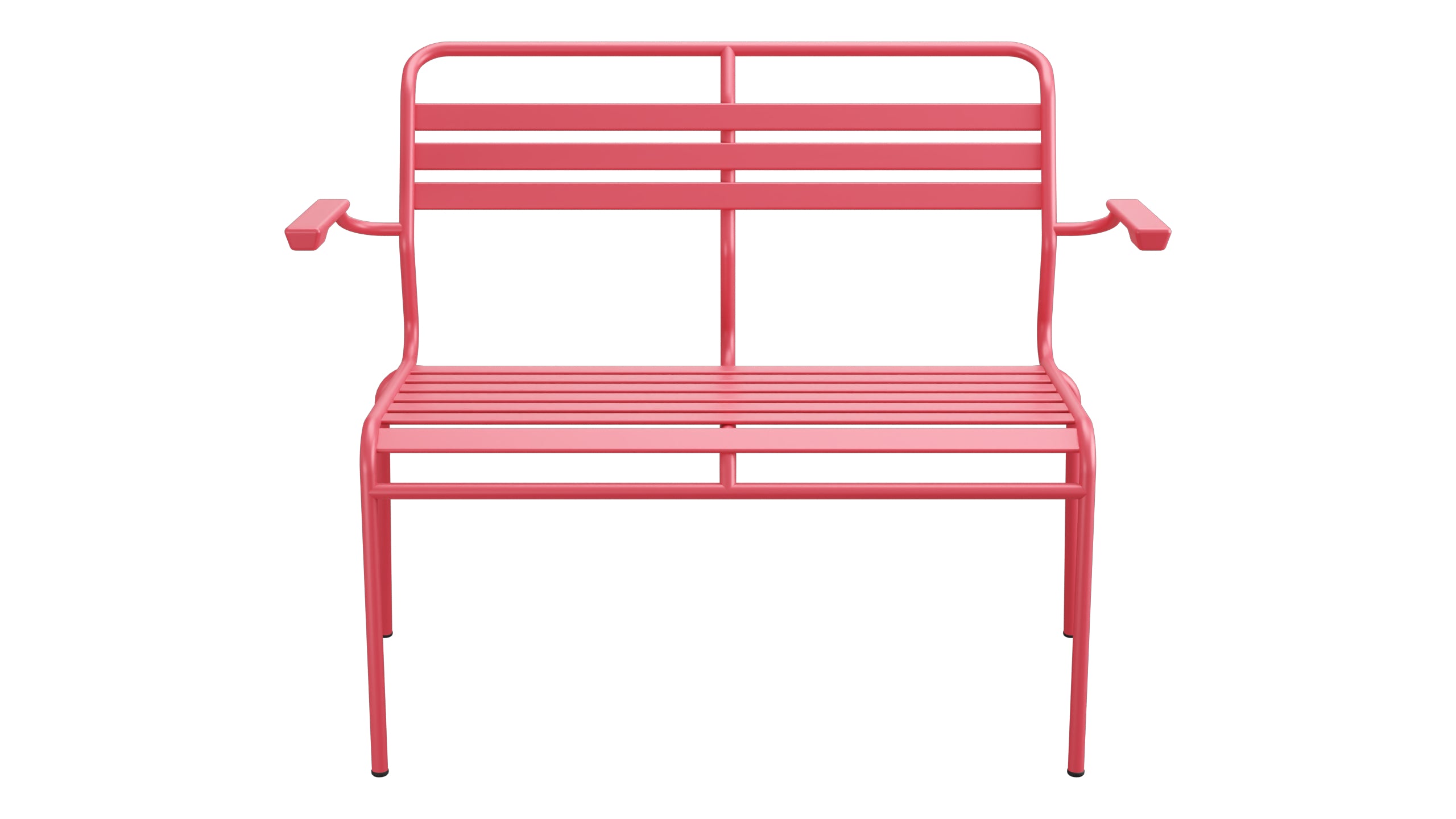 Säntis Lättli-2er Gartenbank mit Armlehne in Ahornrot präsentiert im Onlineshop von KAQTU Design AG. Gartenbank ist von Schaffner