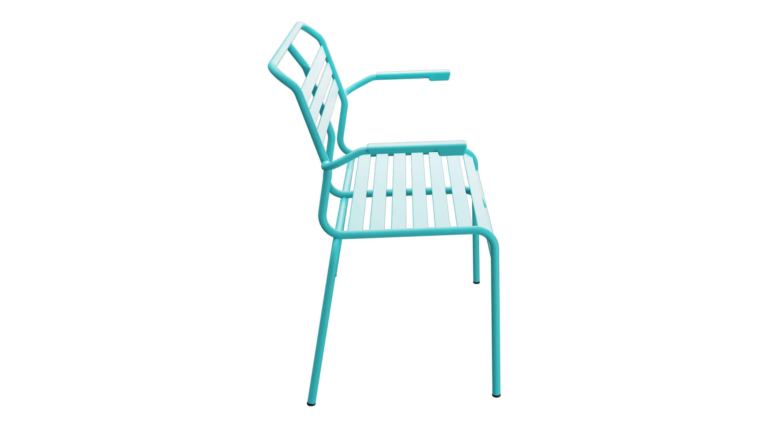 Säntis Lättli-2er Gartenbank mit Armlehne in Türkis präsentiert im Onlineshop von KAQTU Design AG. Gartenbank ist von Schaffner