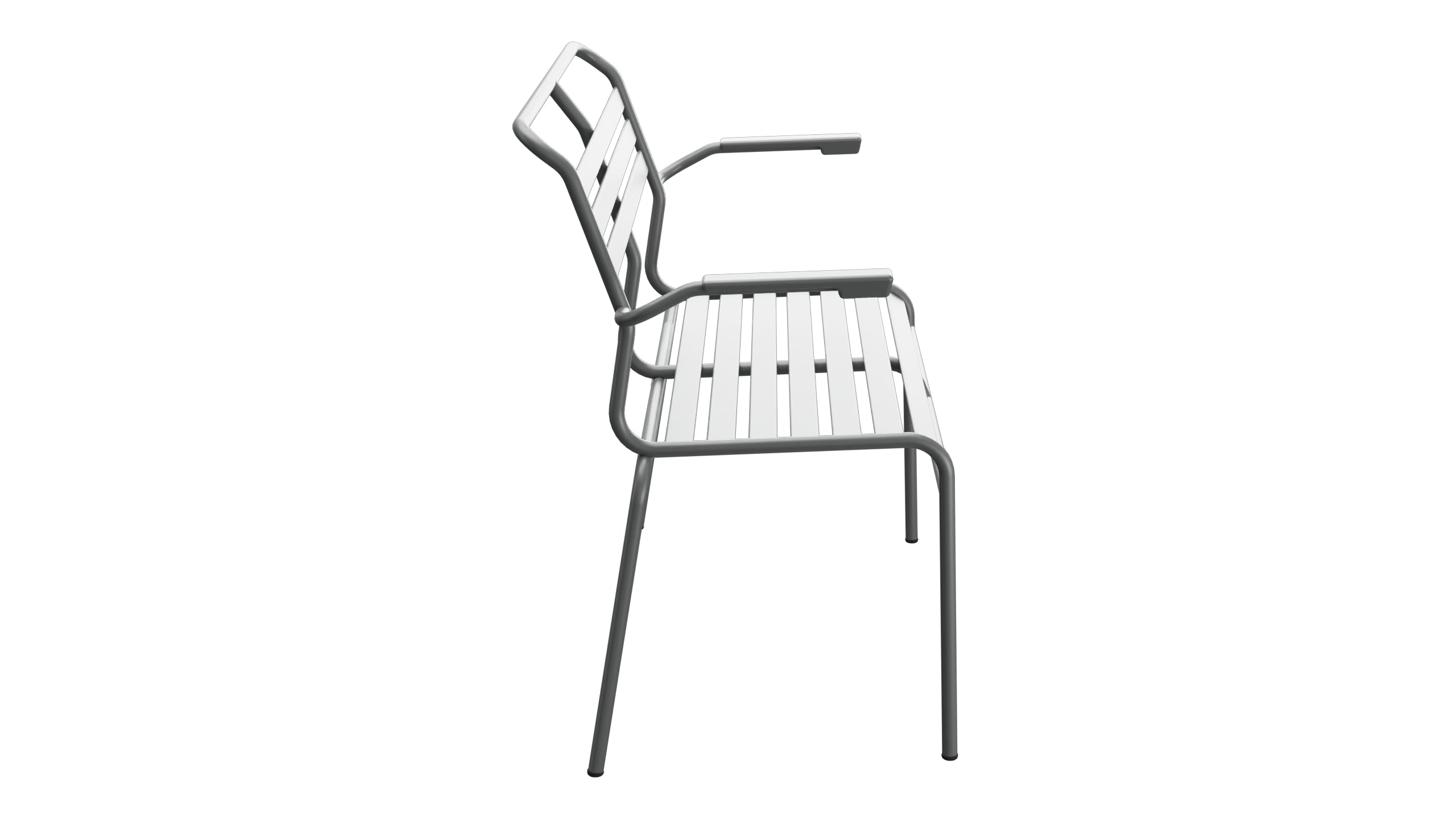 Säntis Lättli-2er Gartenbank mit Armlehne in Graphit präsentiert im Onlineshop von KAQTU Design AG. Gartenbank ist von Schaffner