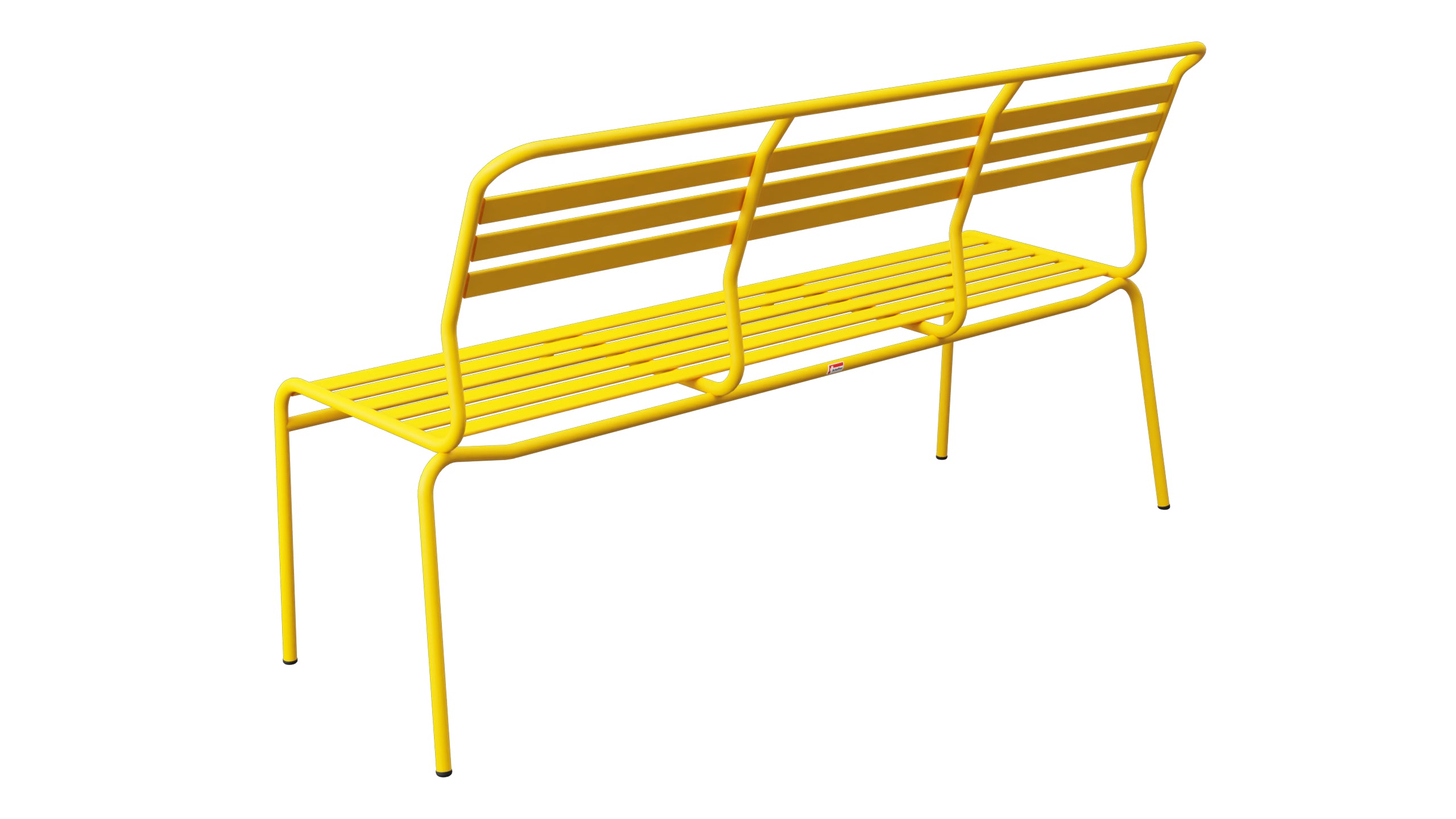 Säntis Lättli-3er Gartenbank ohne Armlehne in Gelb präsentiert im Onlineshop von KAQTU Design AG. Gartenbank ist von Schaffner