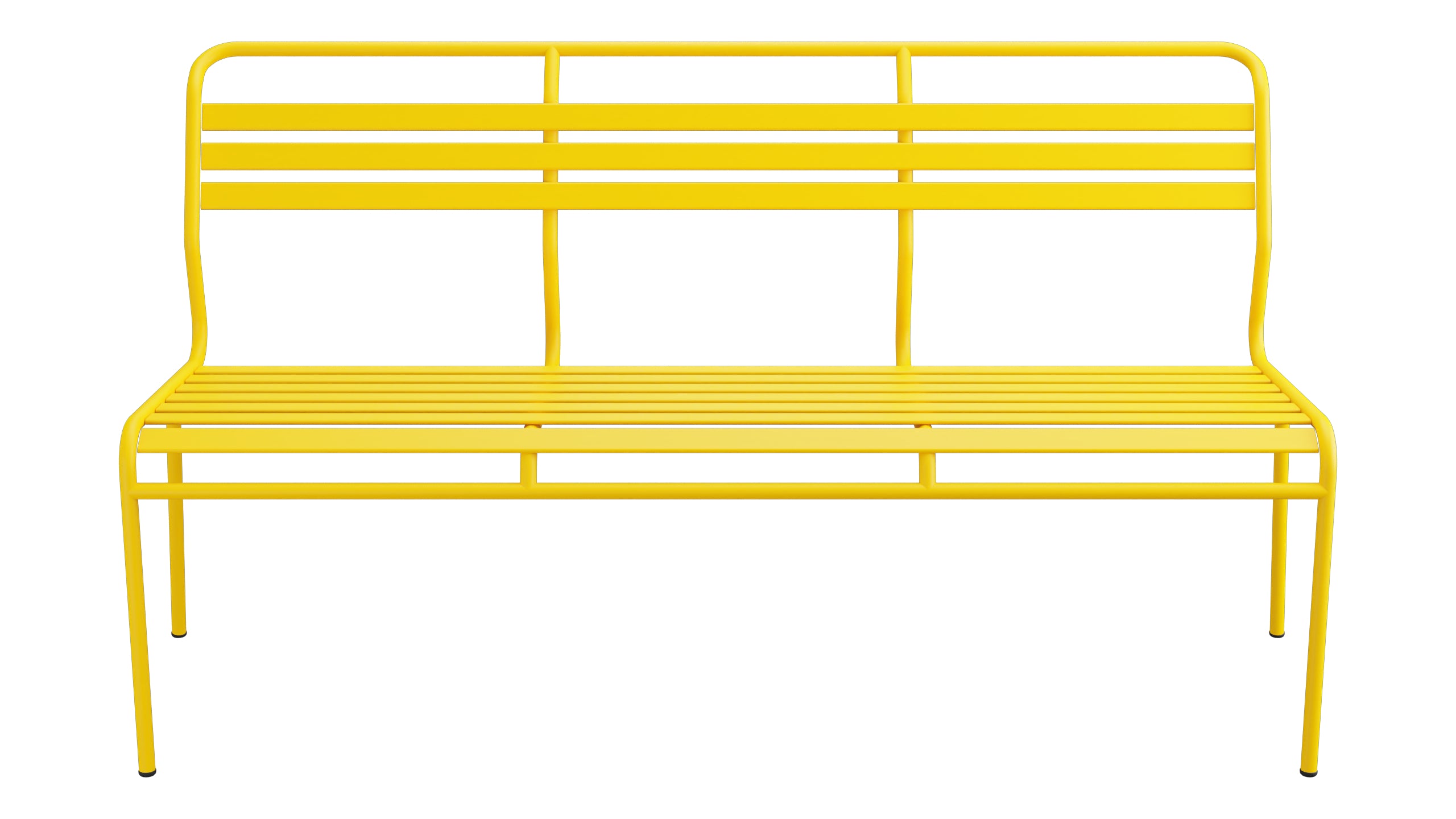 Säntis Lättli-3er Gartenbank ohne Armlehne in Gelb präsentiert im Onlineshop von KAQTU Design AG. Gartenbank ist von Schaffner