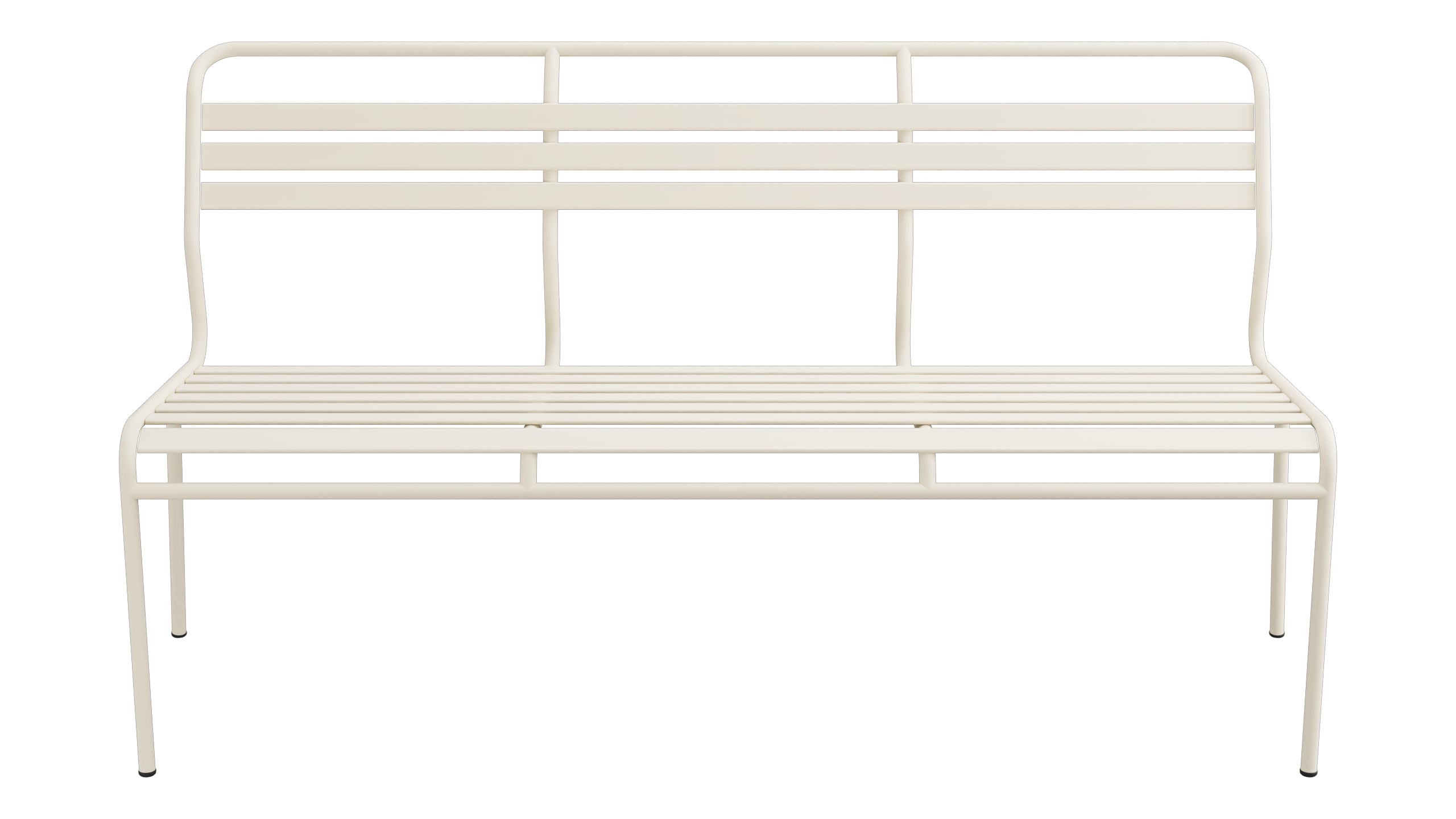 Säntis Lättli-3er Gartenbank ohne Armlehne in Pastellsand präsentiert im Onlineshop von KAQTU Design AG. Gartenbank ist von Schaffner