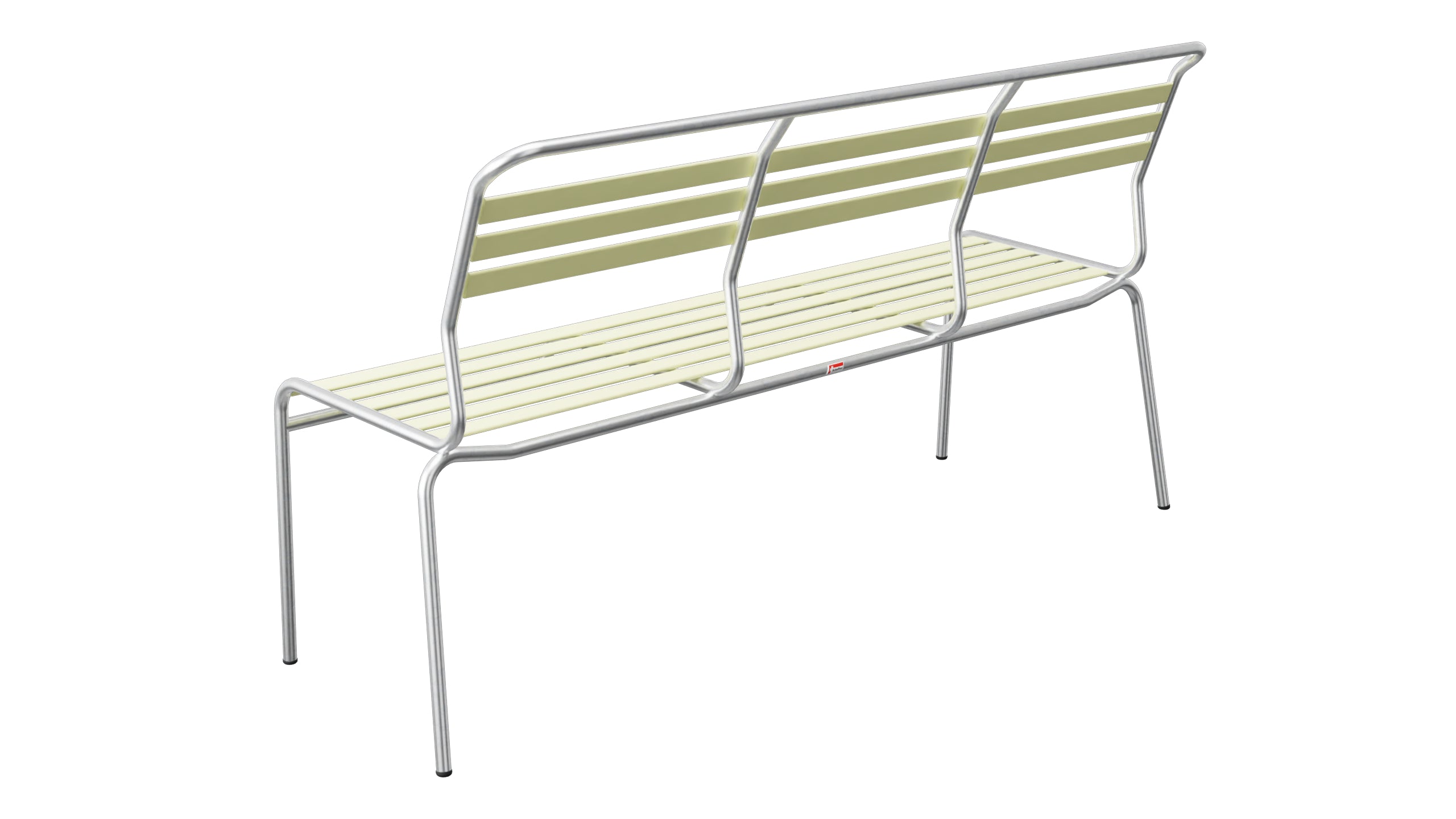 Säntis Lättli-3er Gartenbank ohne Armlehne in Buchsbaumgelb präsentiert im Onlineshop von KAQTU Design AG. Gartenbank ist von Schaffner