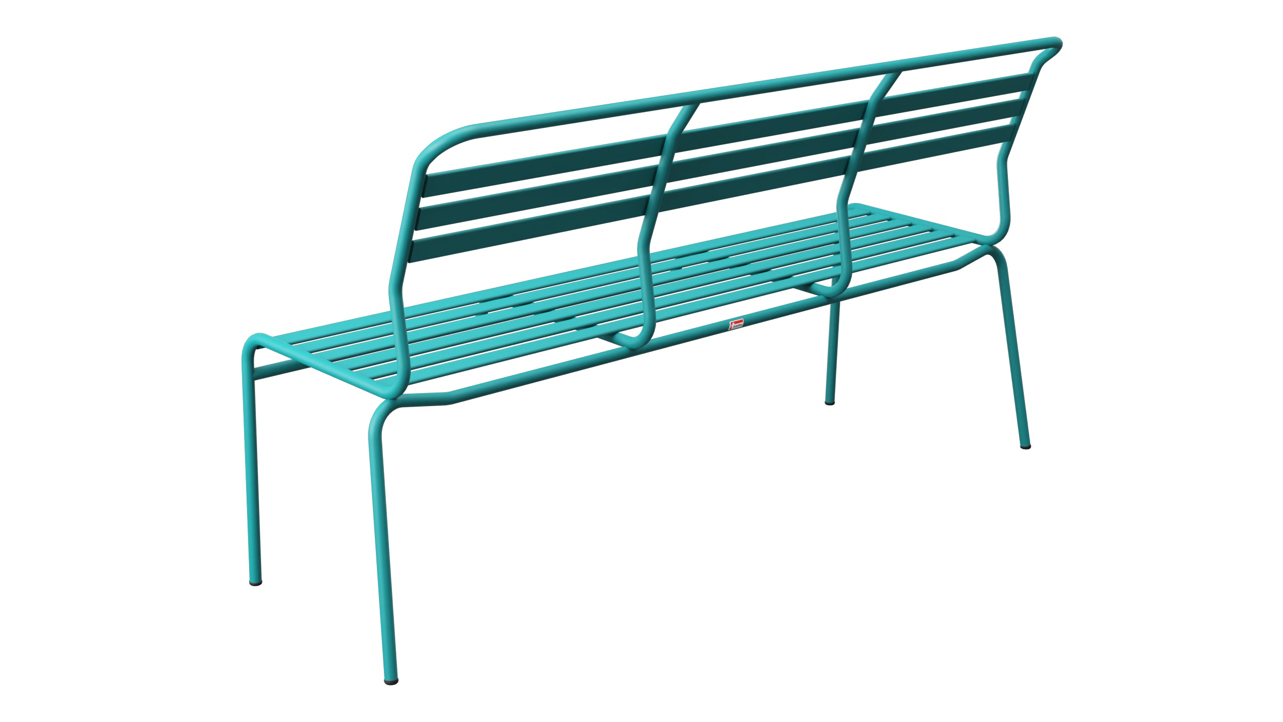 Säntis Lättli-3er Gartenbank ohne Armlehne in Kaliblau präsentiert im Onlineshop von KAQTU Design AG. Gartenbank ist von Schaffner