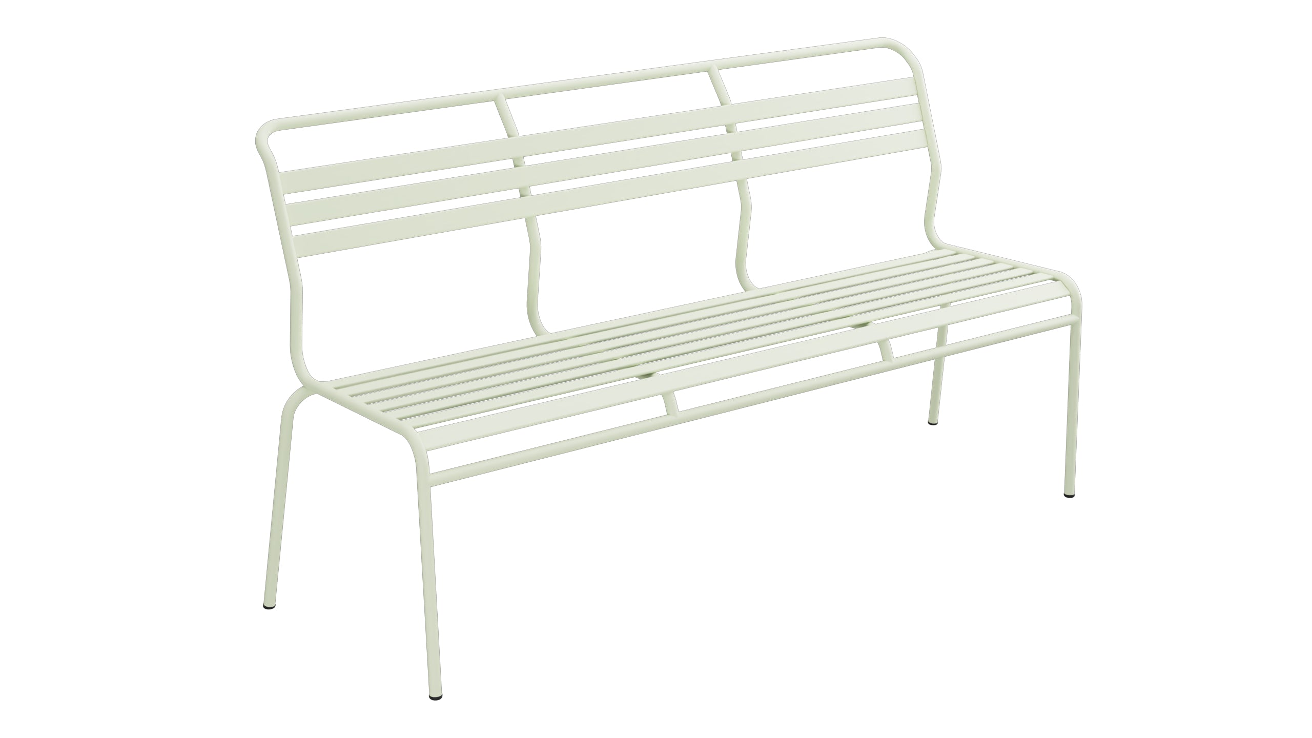 Säntis Lättli-3er Gartenbank ohne Armlehne in Pastellgrün präsentiert im Onlineshop von KAQTU Design AG. Gartenbank ist von Schaffner