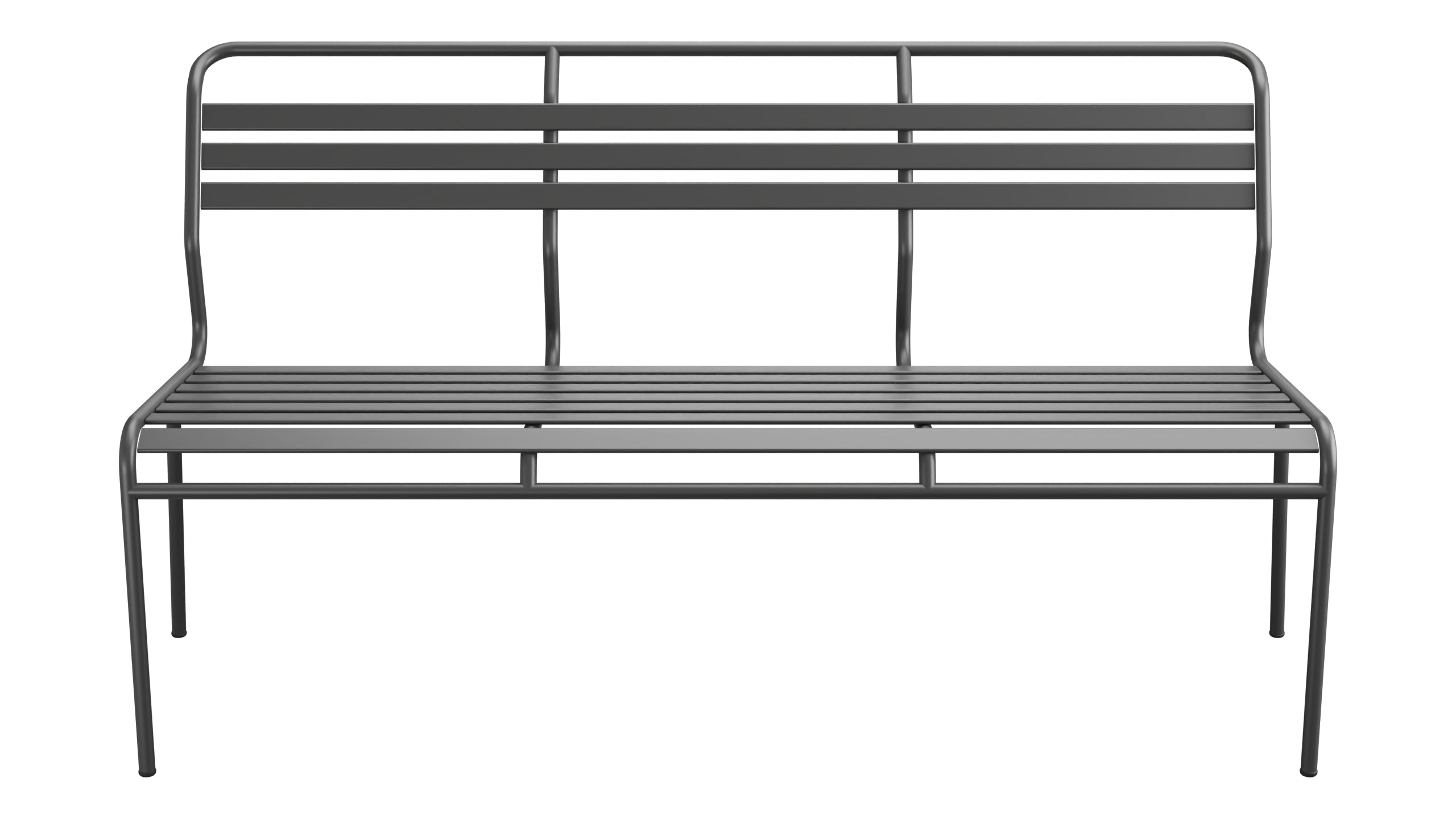 Säntis Lättli-3er Gartenbank ohne Armlehne in Anthrazit präsentiert im Onlineshop von KAQTU Design AG. Gartenbank ist von Schaffner