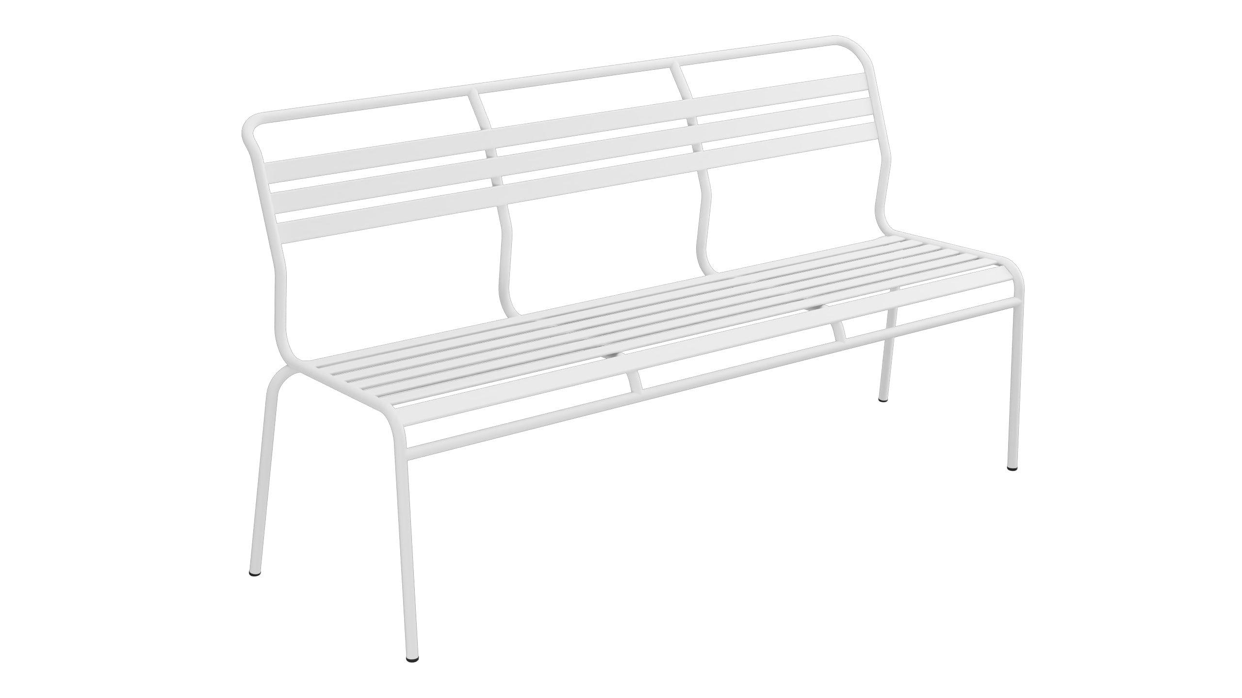 Säntis Lättli-3er Gartenbank ohne Armlehne in Weiss präsentiert im Onlineshop von KAQTU Design AG. Gartenbank ist von Schaffner