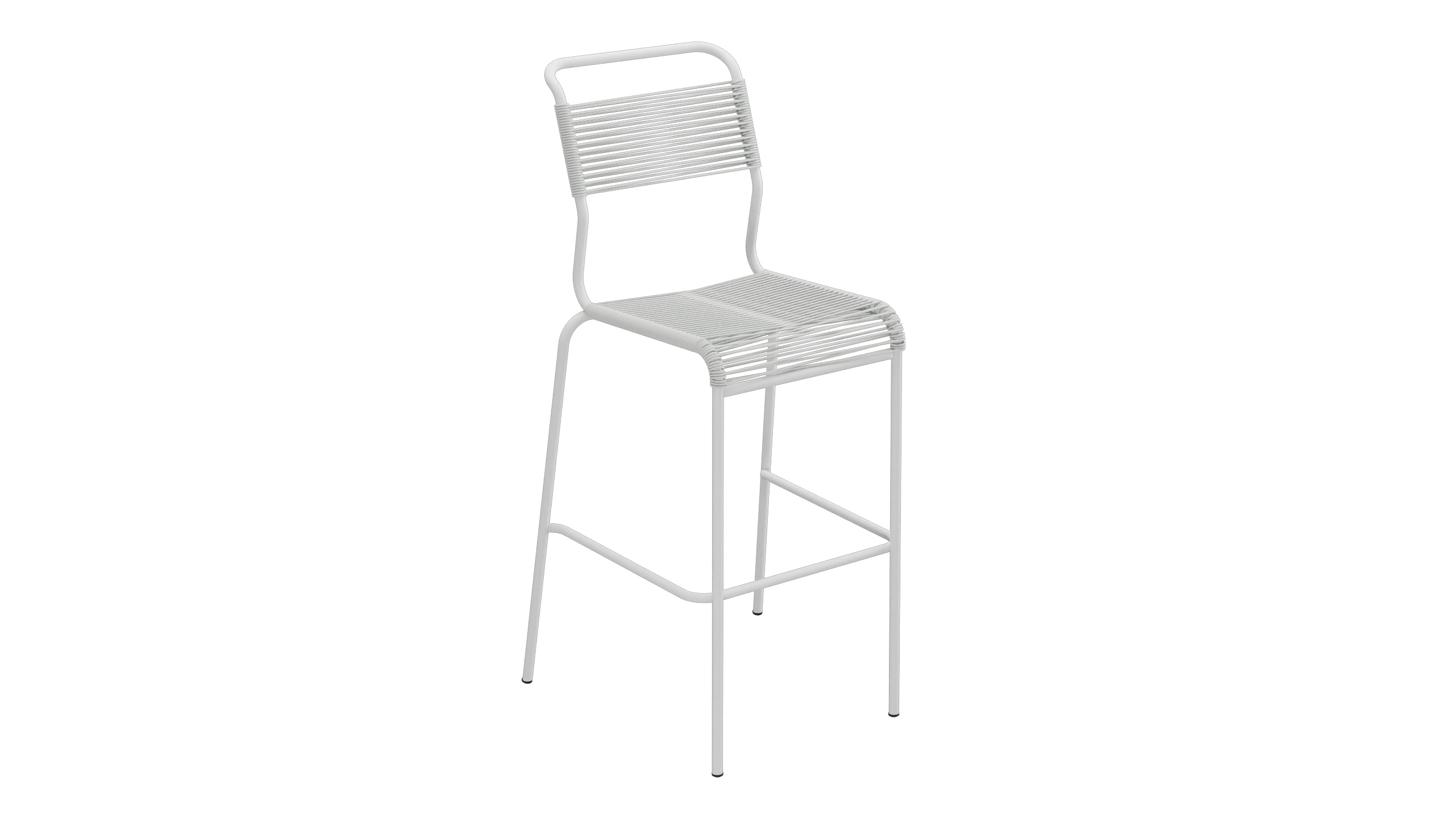 Säntis Spaghetti-Barstuhl Outdoor ohne Armlehne in Alusilber präsentiert im Onlineshop von KAQTU Design AG. Outdoor-Barstuhl ist von Schaffner
