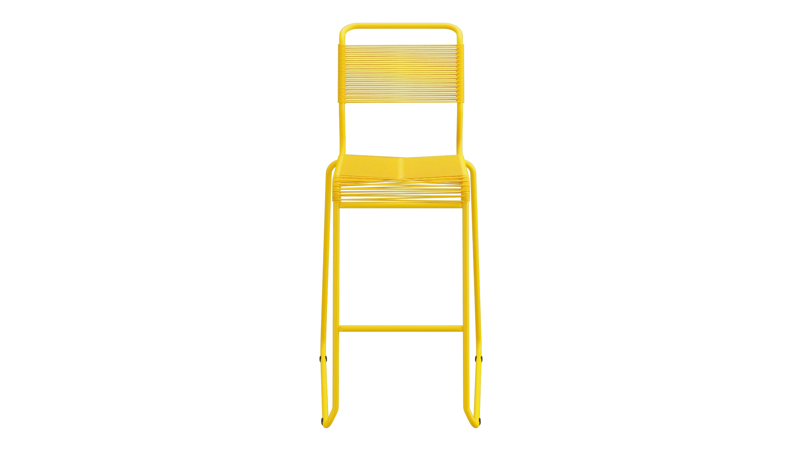 Säntis Spaghetti-Barstuhl Outdoor ohne Armlehne Kufen in Gelb präsentiert im Onlineshop von KAQTU Design AG. Outdoor-Barstuhl ist von Schaffner