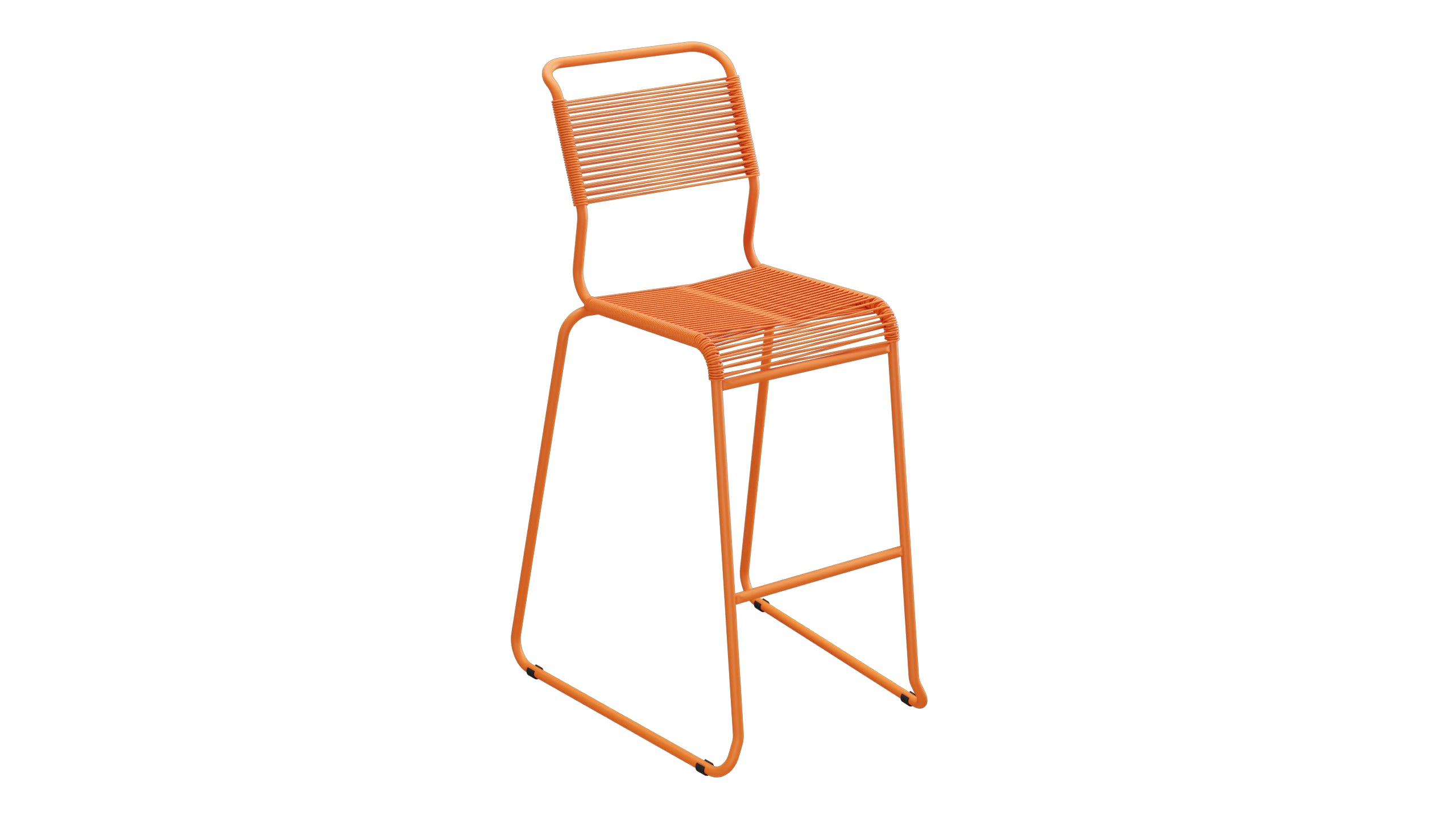 Säntis Spaghetti-Barstuhl Outdoor ohne Armlehne Kufen in Orange präsentiert im Onlineshop von KAQTU Design AG. Outdoor-Barstuhl ist von Schaffner