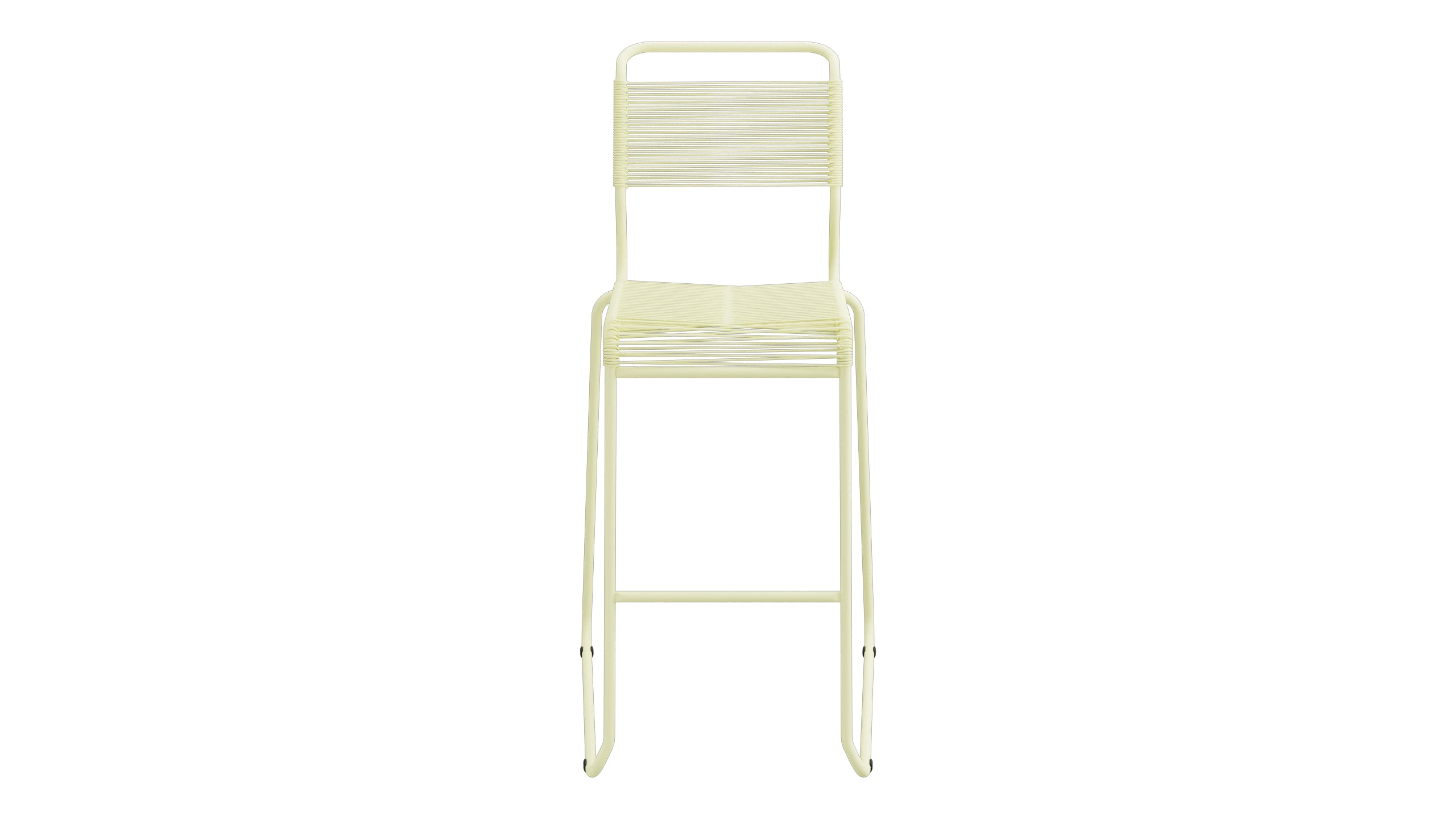 Säntis Spaghetti-Barstuhl Outdoor ohne Armlehne Kufen in Buchsbaumgelb präsentiert im Onlineshop von KAQTU Design AG. Outdoor-Barstuhl ist von Schaffner