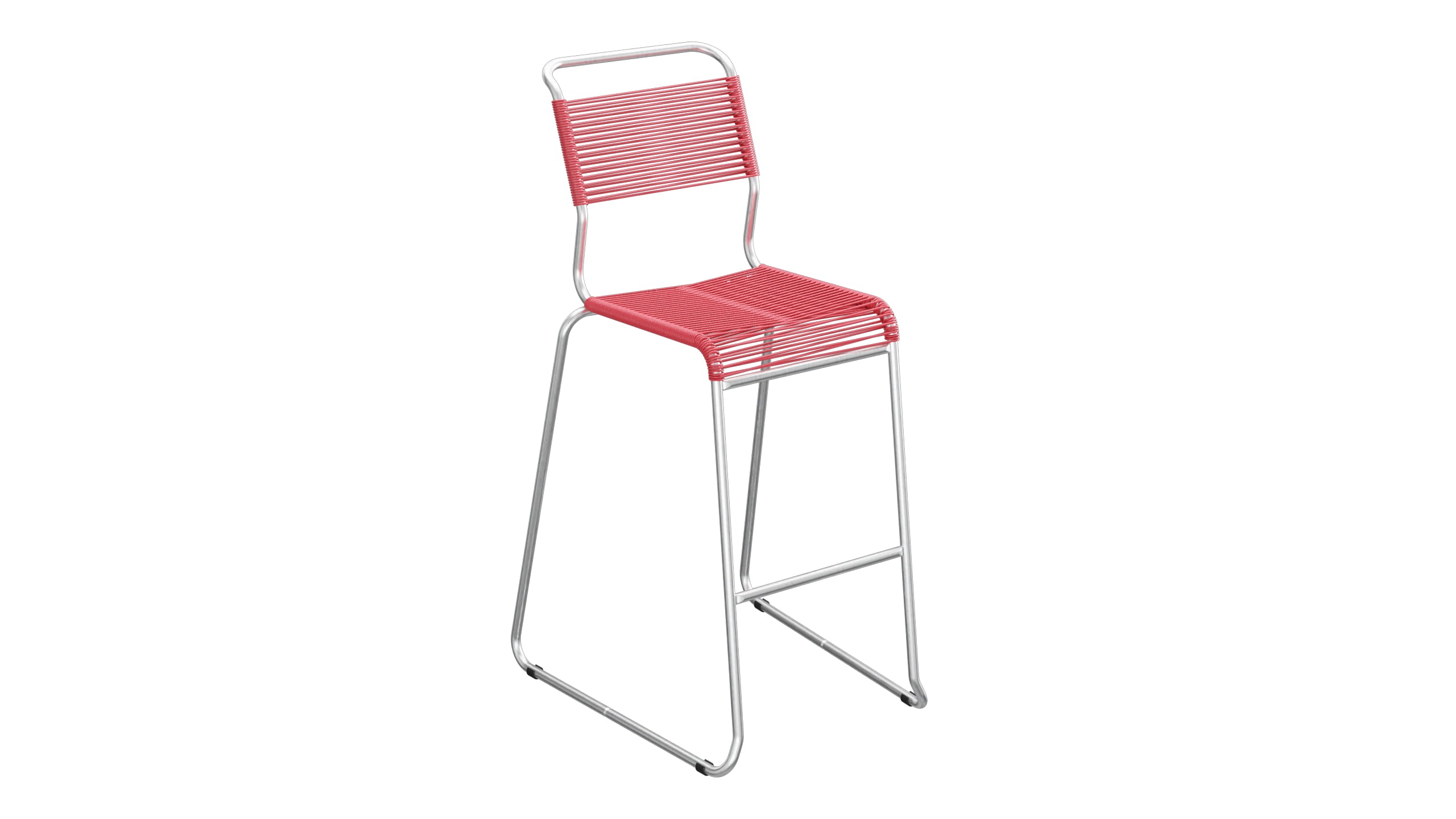 Säntis Spaghetti-Barstuhl Outdoor ohne Armlehne Kufen in Ahornrot präsentiert im Onlineshop von KAQTU Design AG. Outdoor-Barstuhl ist von Schaffner