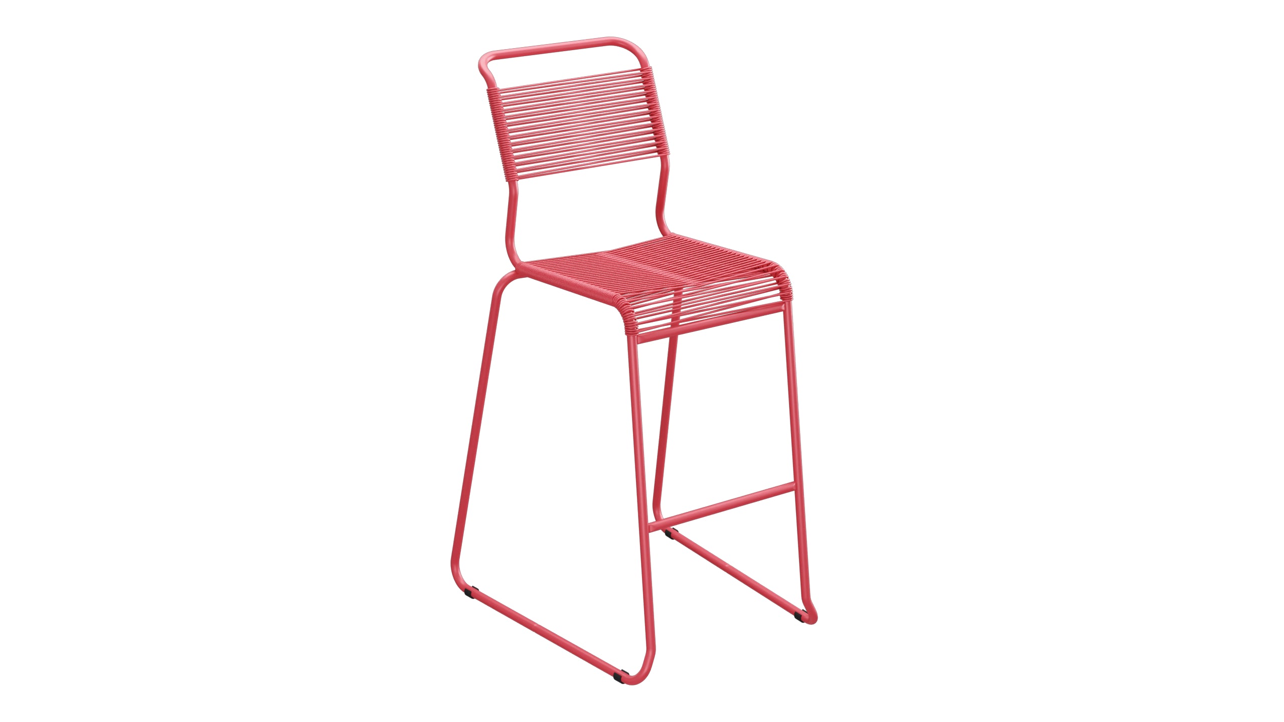 Säntis Spaghetti-Barstuhl Outdoor ohne Armlehne Kufen in Ahornrot präsentiert im Onlineshop von KAQTU Design AG. Outdoor-Barstuhl ist von Schaffner