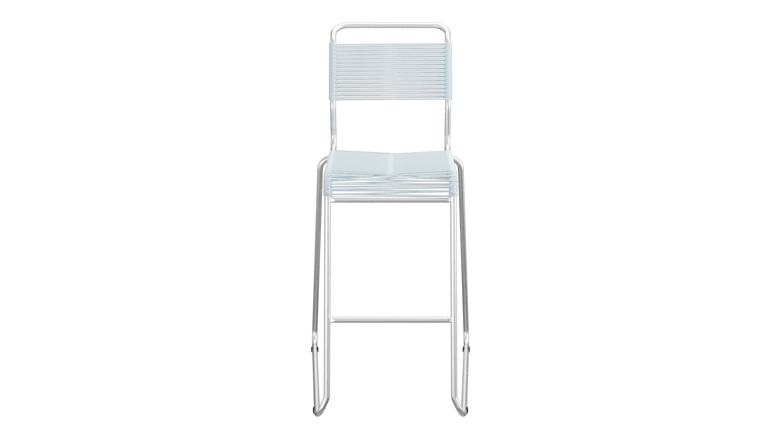 Säntis Spaghetti-Barstuhl Outdoor ohne Armlehne Kufen in Pastellblau präsentiert im Onlineshop von KAQTU Design AG. Outdoor-Barstuhl ist von Schaffner