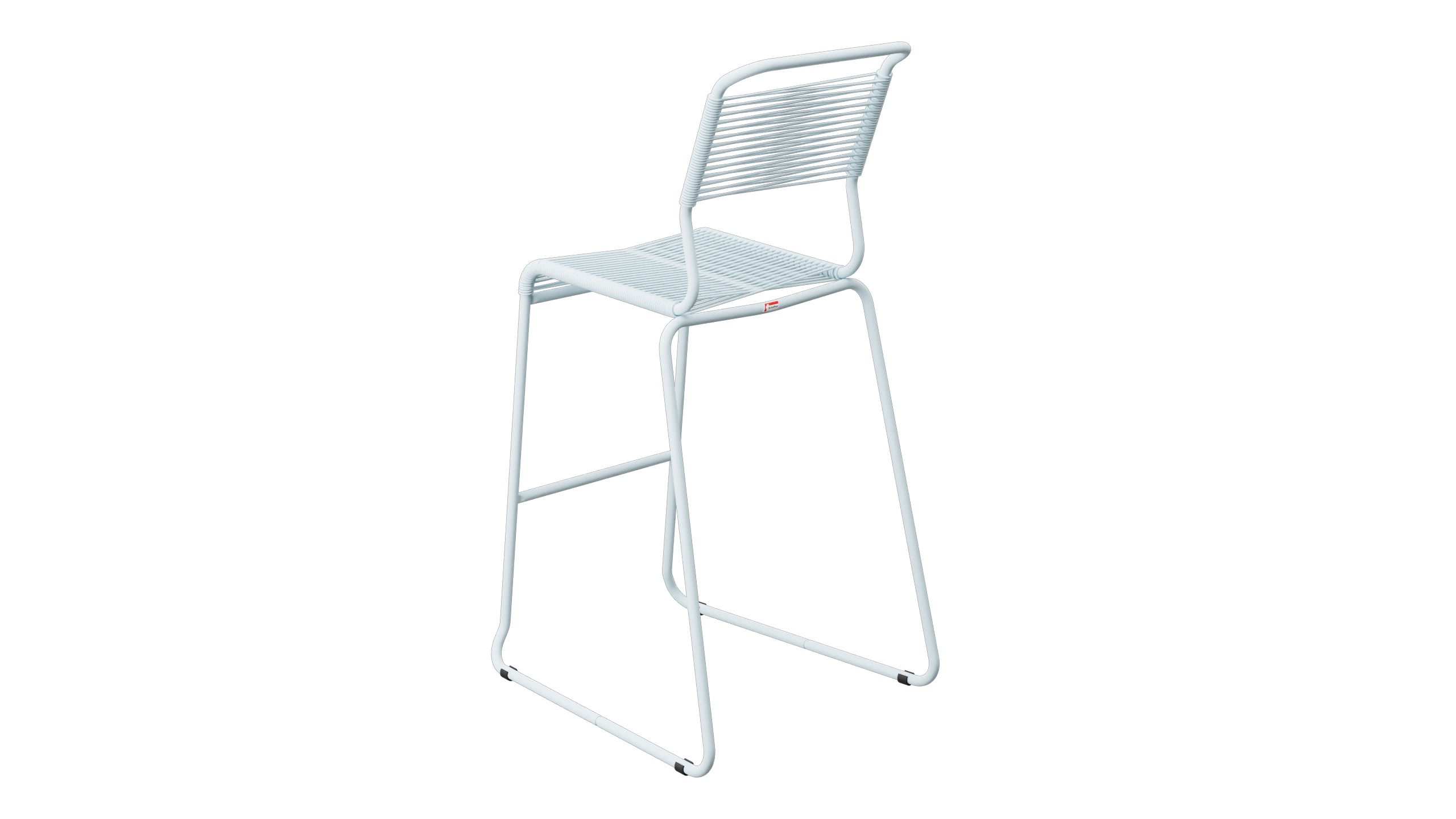 Säntis Spaghetti-Barstuhl Outdoor ohne Armlehne Kufen in Pastellblau präsentiert im Onlineshop von KAQTU Design AG. Outdoor-Barstuhl ist von Schaffner