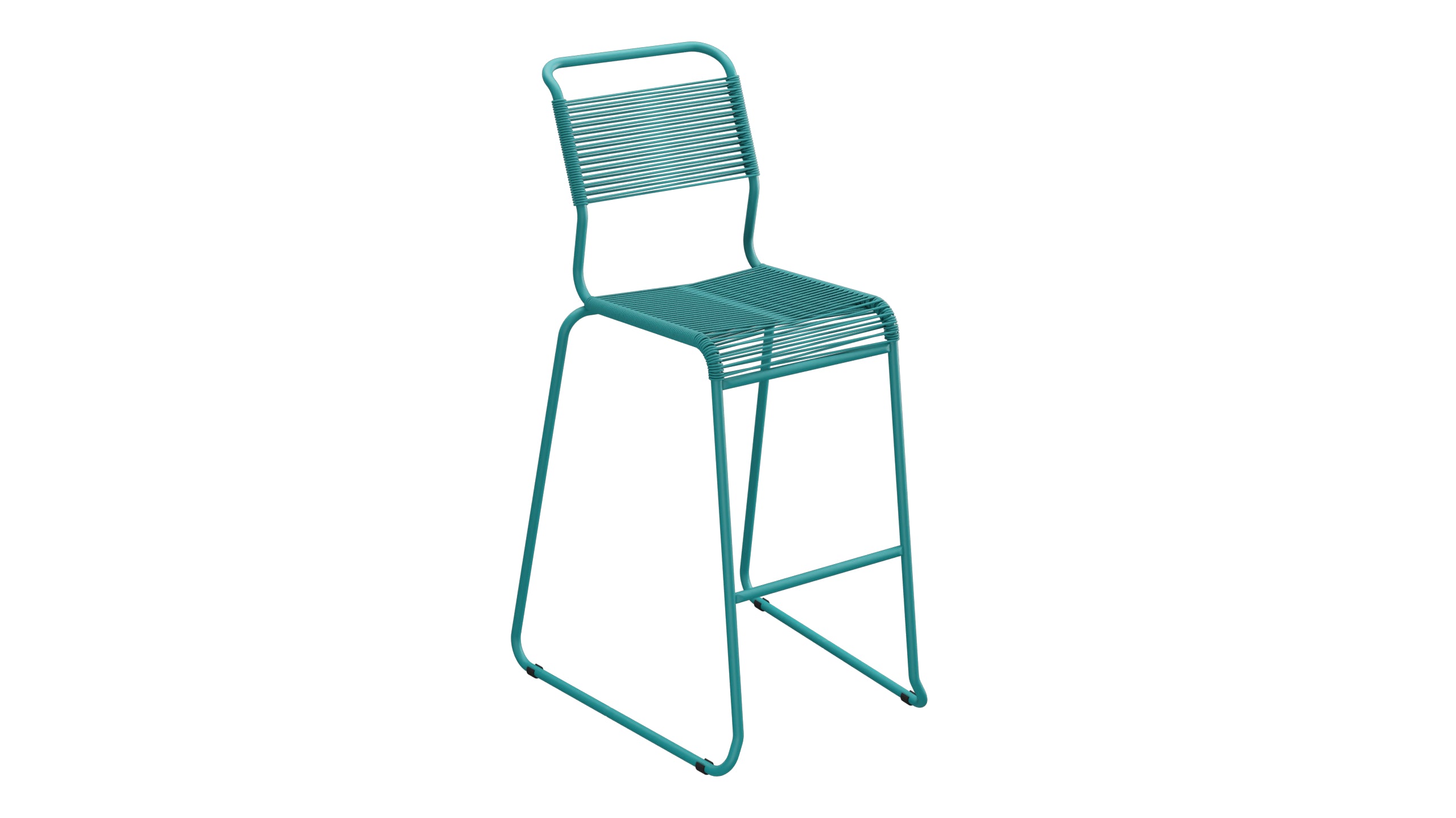 Säntis Spaghetti-Barstuhl Outdoor ohne Armlehne Kufen in Kaliblau präsentiert im Onlineshop von KAQTU Design AG. Outdoor-Barstuhl ist von Schaffner