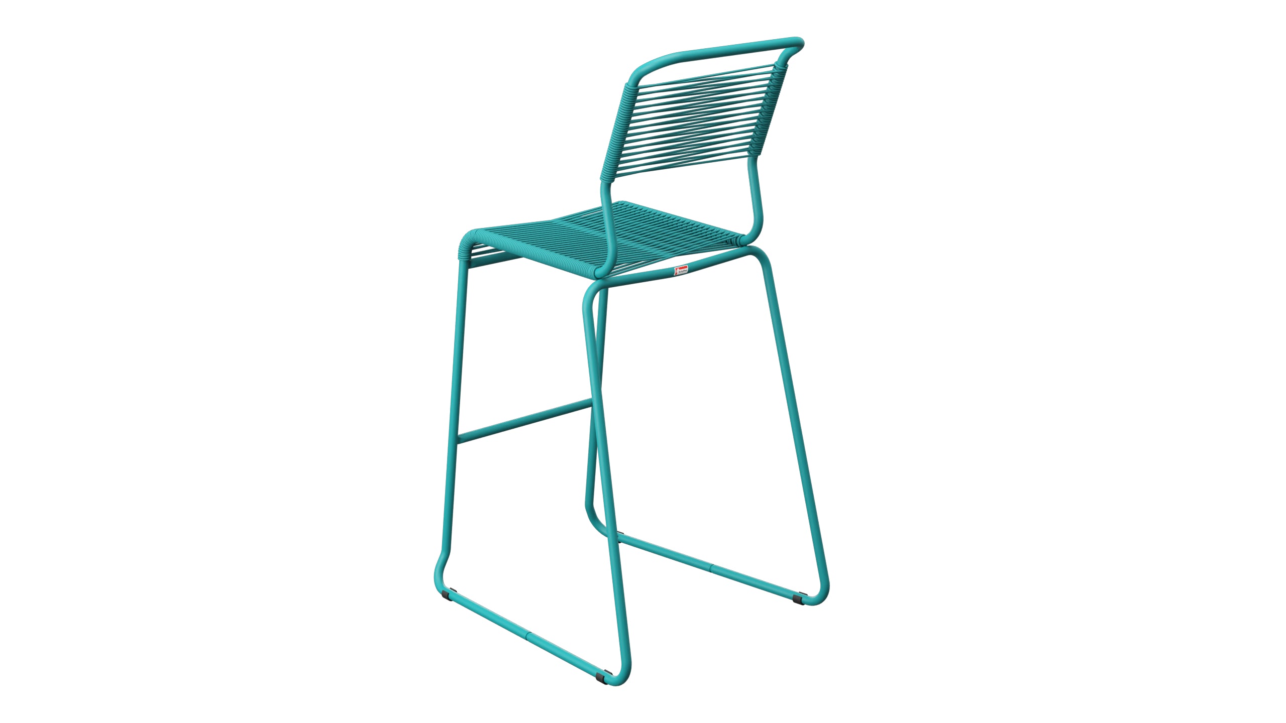 Säntis Spaghetti-Barstuhl Outdoor ohne Armlehne Kufen in Kaliblau präsentiert im Onlineshop von KAQTU Design AG. Outdoor-Barstuhl ist von Schaffner