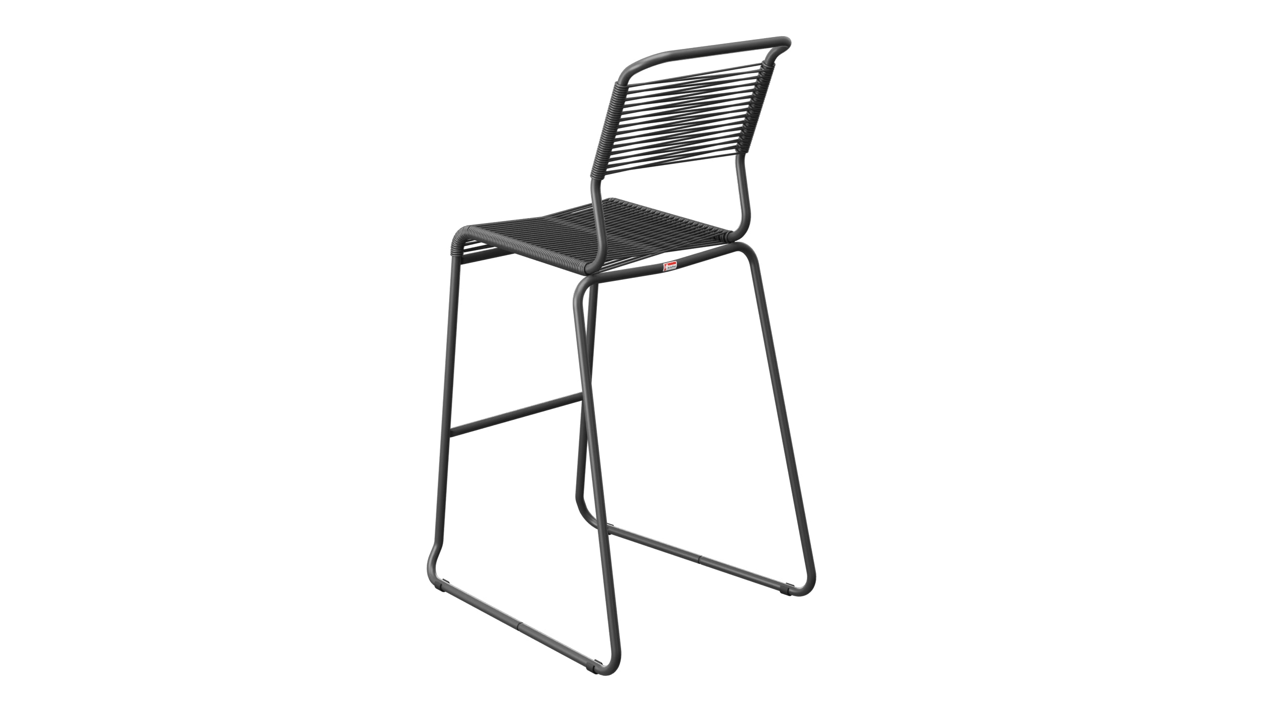 Säntis Spaghetti-Barstuhl Outdoor ohne Armlehne Kufen in Anthrazit präsentiert im Onlineshop von KAQTU Design AG. Outdoor-Barstuhl ist von Schaffner