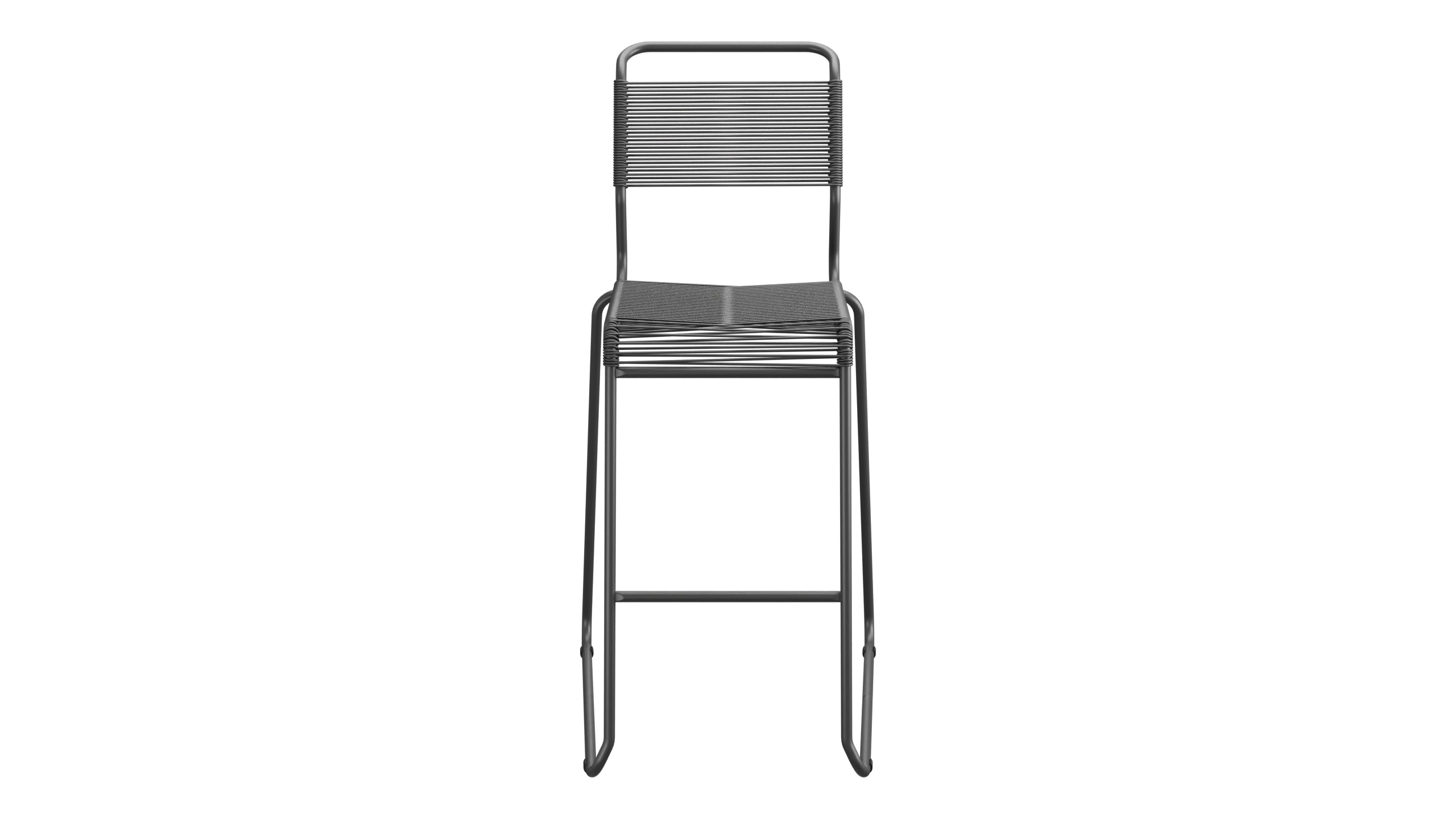Säntis Spaghetti-Barstuhl Outdoor ohne Armlehne Kufen in Anthrazit präsentiert im Onlineshop von KAQTU Design AG. Outdoor-Barstuhl ist von Schaffner