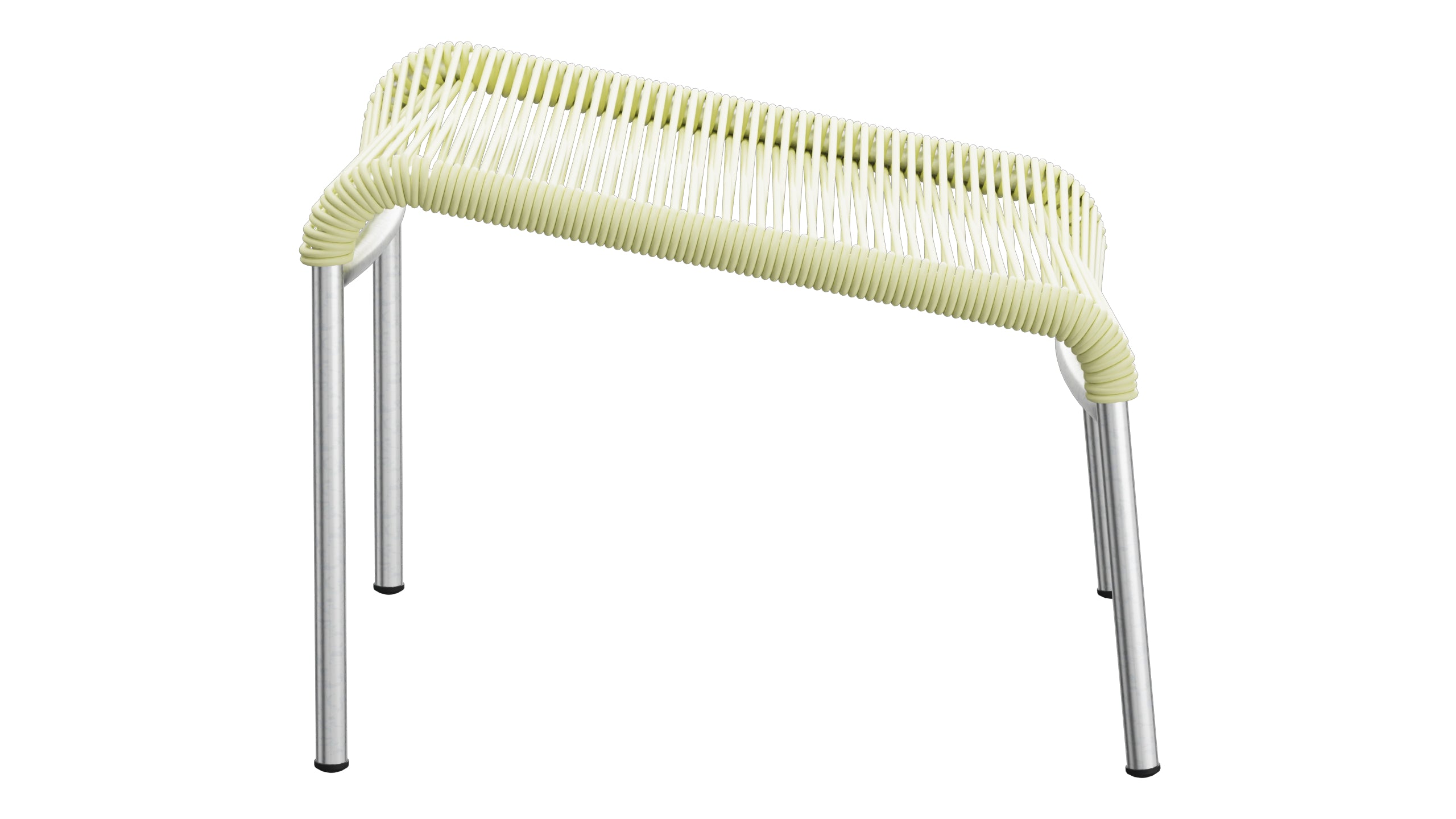 Säntis Spaghetti-Fusshocker in Buchsbaumgelb präsentiert im Onlineshop von KAQTU Design AG. Hocker Outdoor ist von Schaffner