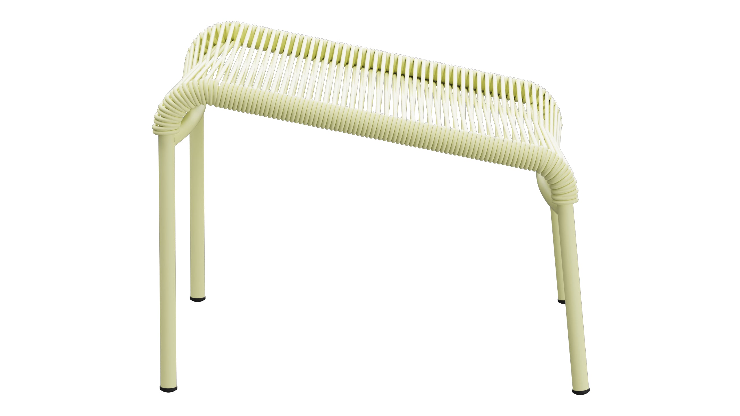 Säntis Spaghetti-Fusshocker in Buchsbaumgelb präsentiert im Onlineshop von KAQTU Design AG. Hocker Outdoor ist von Schaffner