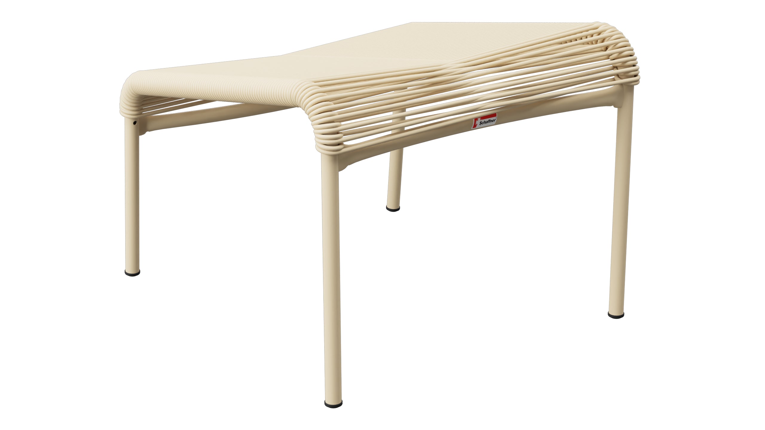 Säntis Spaghetti-Fusshocker in Pastellbraun präsentiert im Onlineshop von KAQTU Design AG. Hocker Outdoor ist von Schaffner