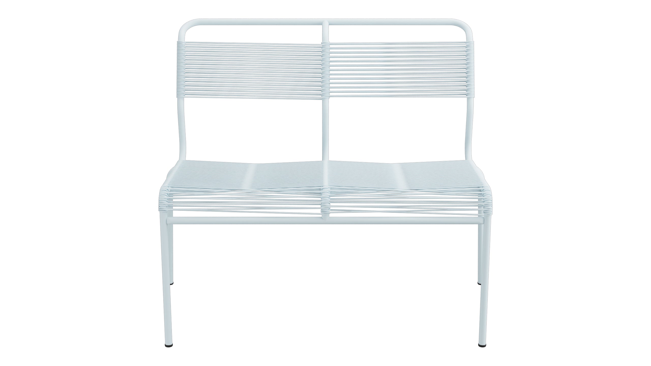 Säntis Spaghetti-2er Gartenbank ohne Armlehne in Pastellblau präsentiert im Onlineshop von KAQTU Design AG. Gartenbank ist von Schaffner
