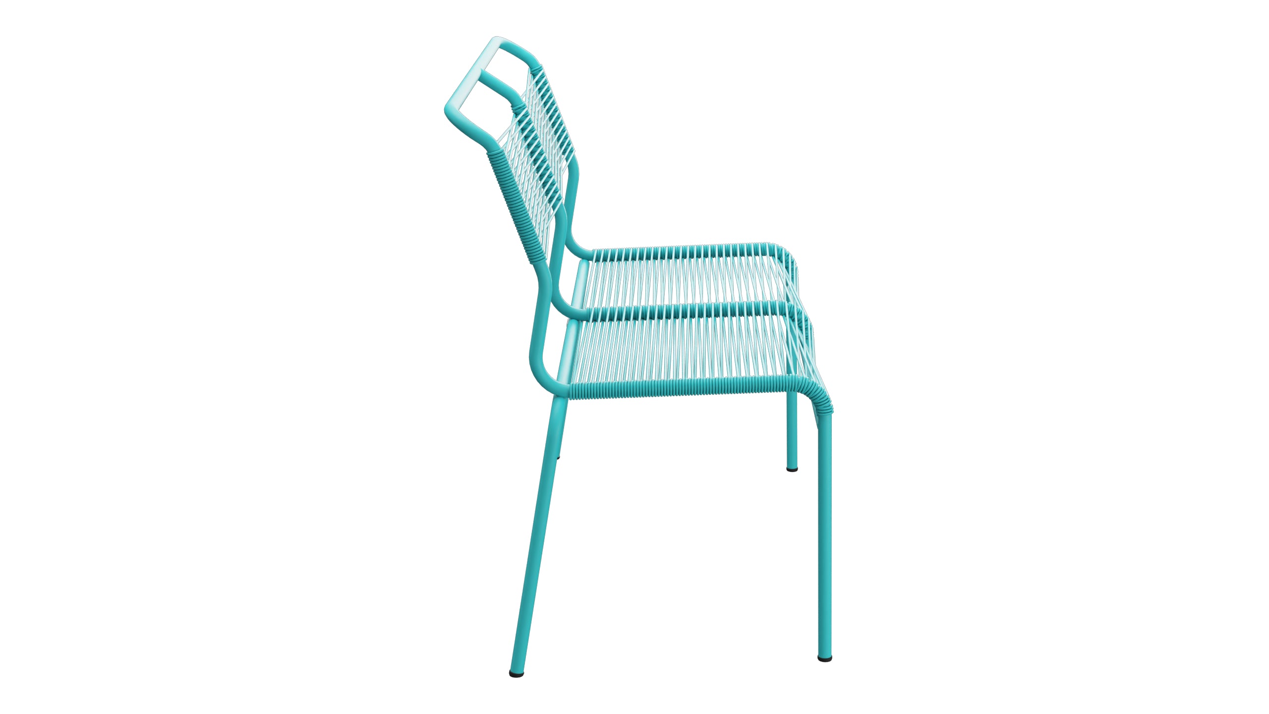 Säntis Spaghetti-2er Gartenbank ohne Armlehne in Türkis präsentiert im Onlineshop von KAQTU Design AG. Gartenbank ist von Schaffner
