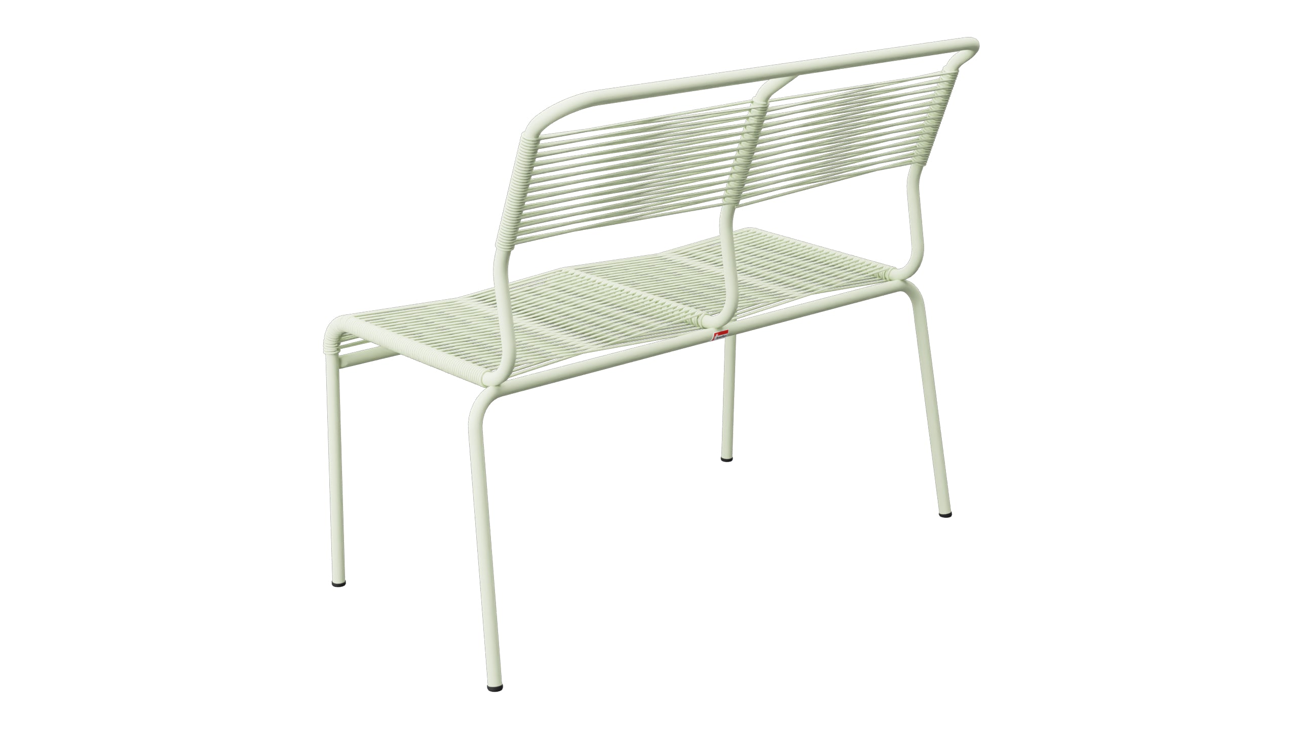 Säntis Spaghetti-2er Gartenbank ohne Armlehne in Pastellgrün präsentiert im Onlineshop von KAQTU Design AG. Gartenbank ist von Schaffner