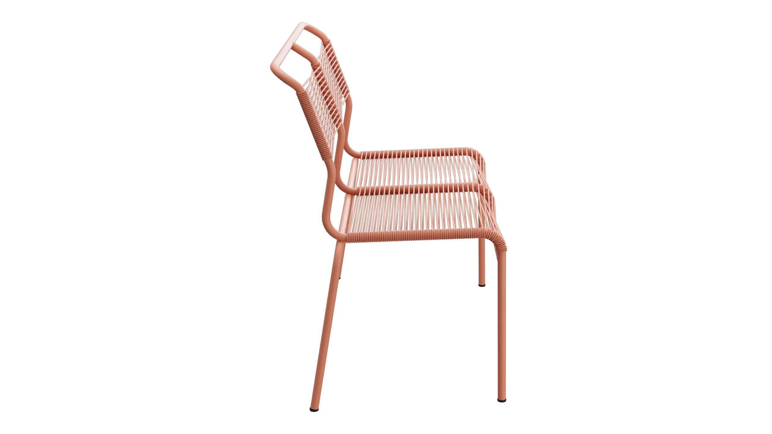 Säntis Spaghetti-2er Gartenbank ohne Armlehne in Pastellterracotta präsentiert im Onlineshop von KAQTU Design AG. Gartenbank ist von Schaffner
