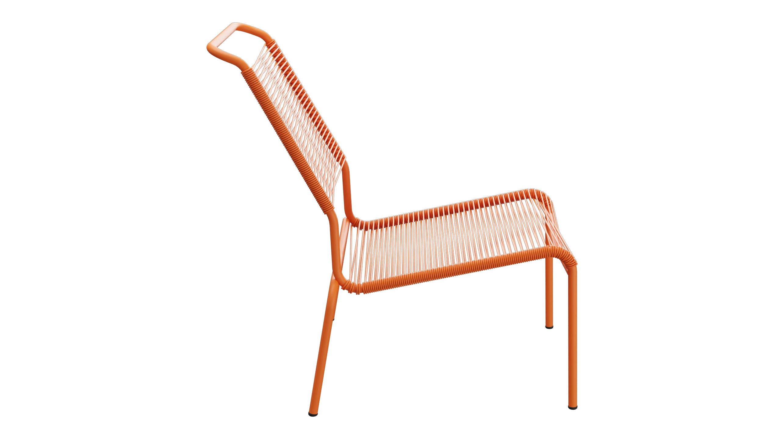 Säntis Spaghetti-Lounger ohne Armlehne Hochlehner in Orange präsentiert im Onlineshop von KAQTU Design AG. Outdoor-Sessel ist von Schaffner
