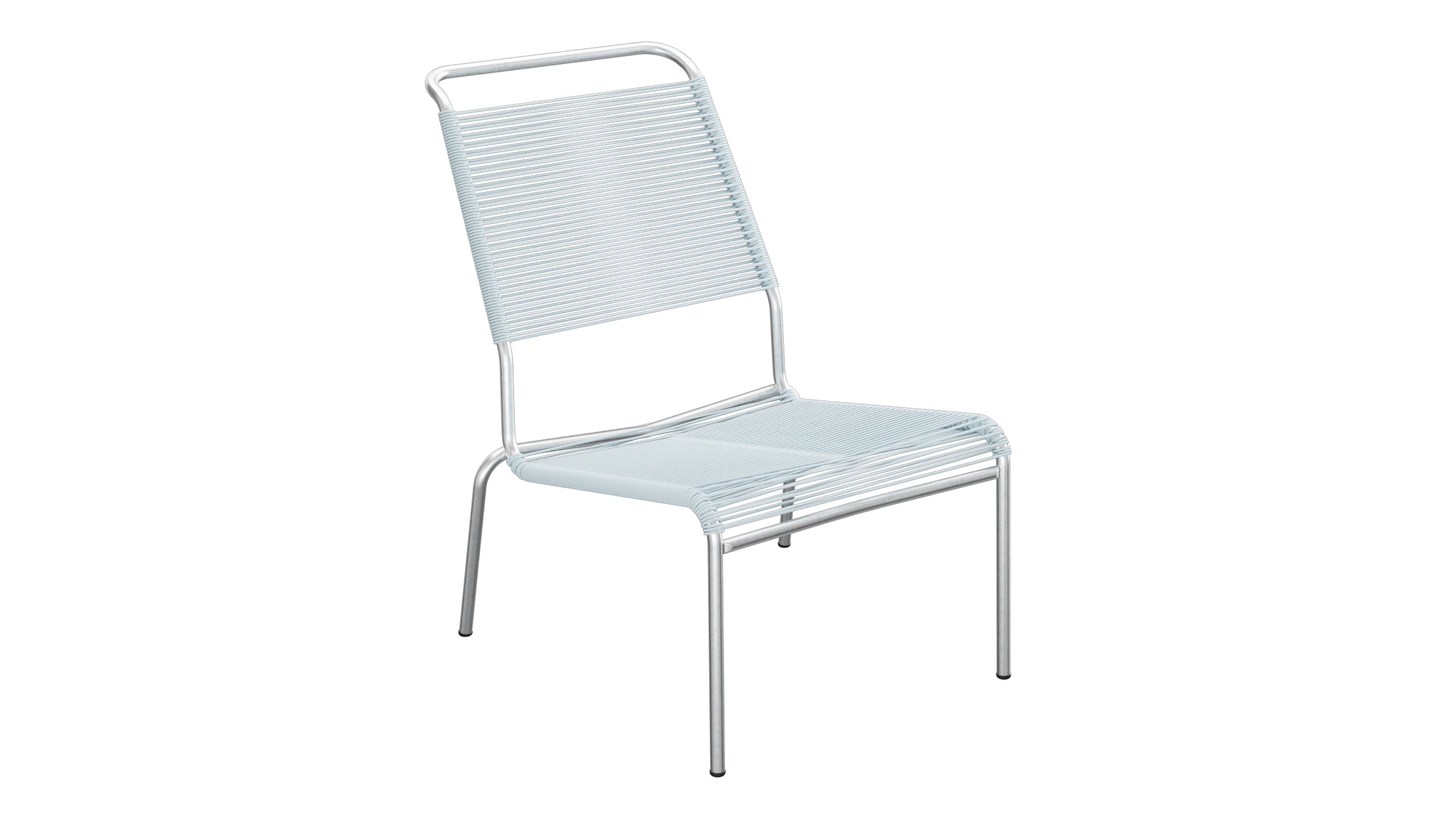 Säntis Spaghetti-Lounger ohne Armlehne Hochlehner in Pastellblau präsentiert im Onlineshop von KAQTU Design AG. Outdoor-Sessel ist von Schaffner