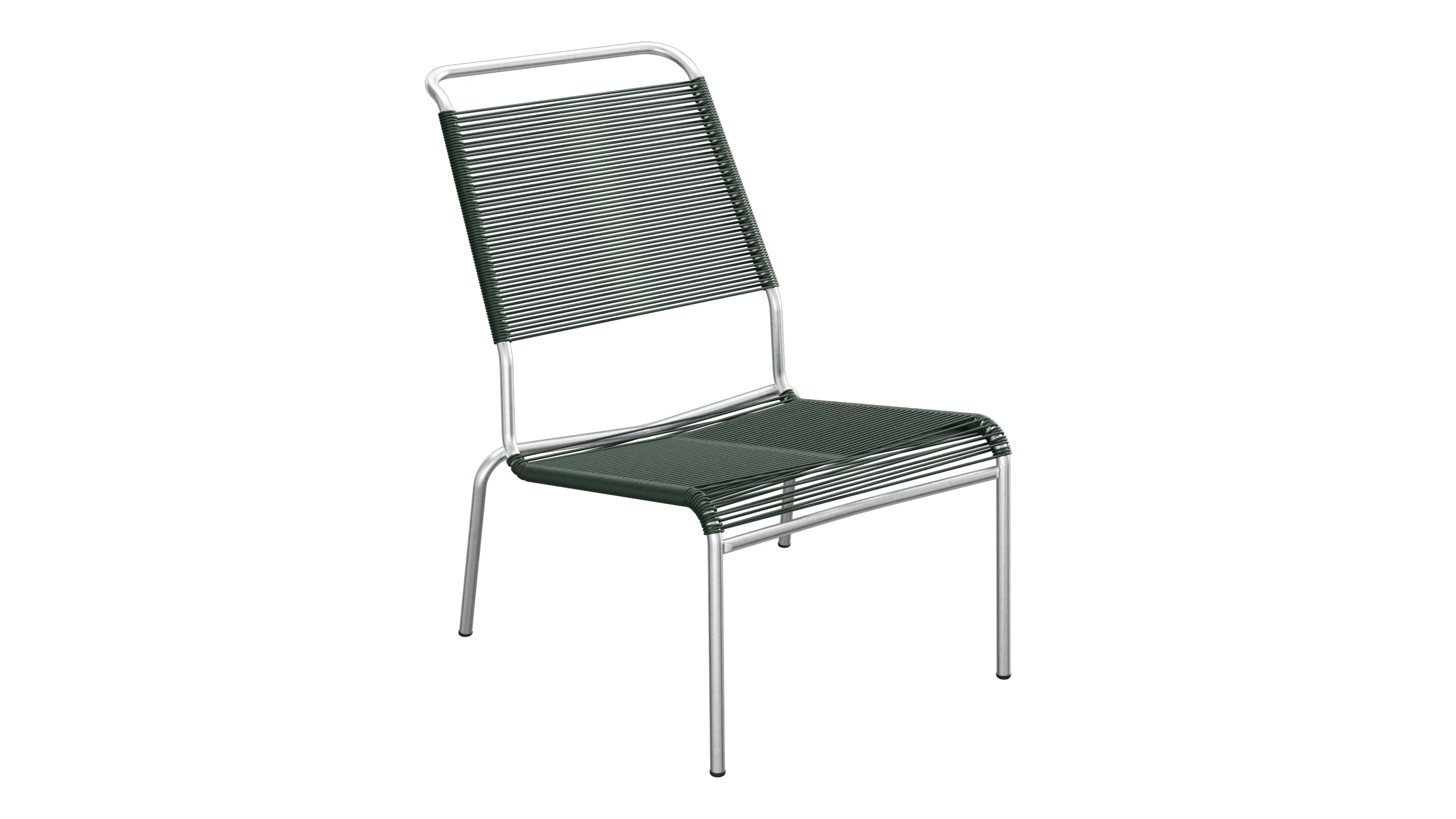 Säntis Spaghetti-Lounger ohne Armlehne Hochlehner in Tannengrün präsentiert im Onlineshop von KAQTU Design AG. Outdoor-Sessel ist von Schaffner