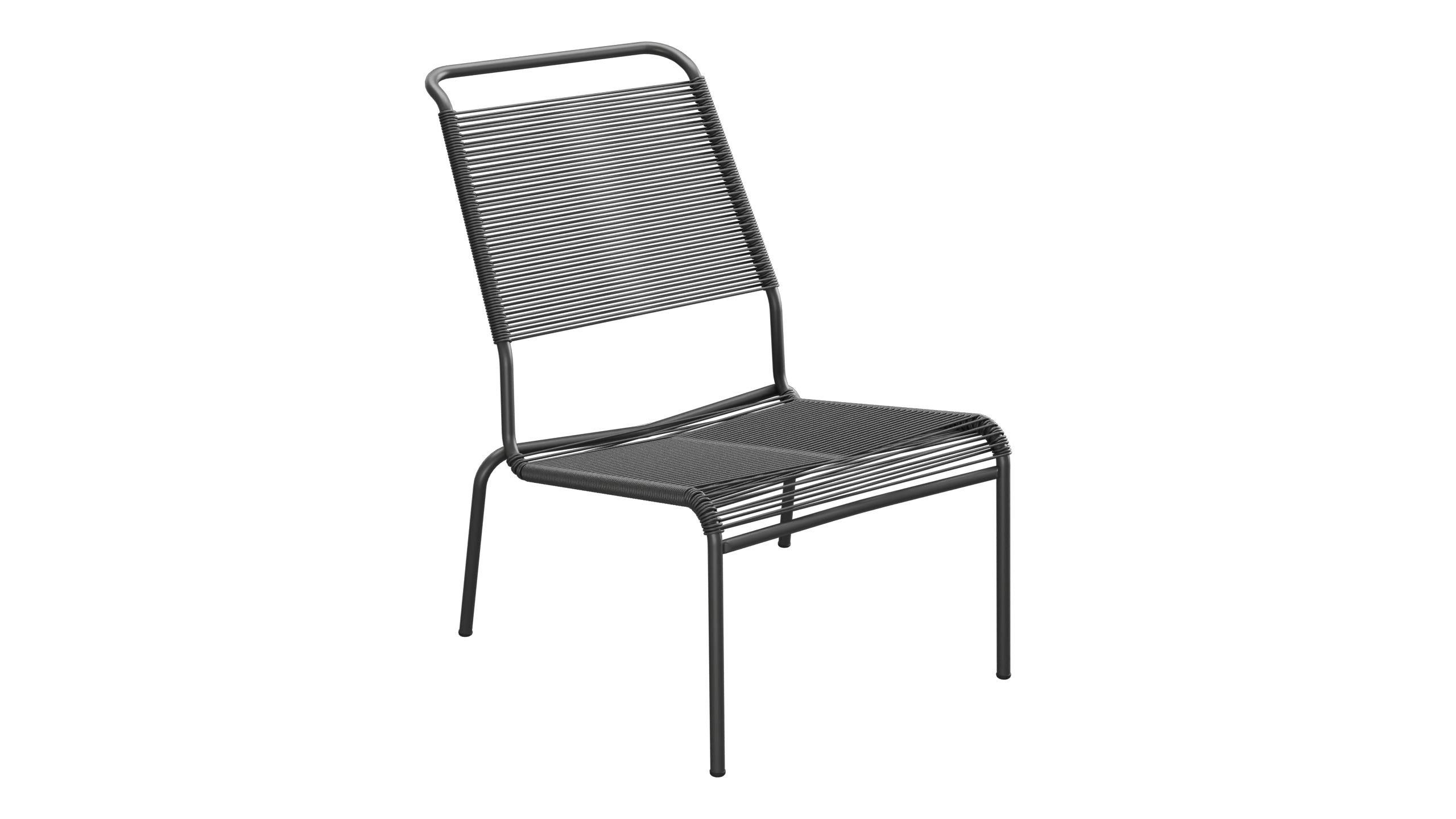 Säntis Spaghetti-Lounger ohne Armlehne Hochlehner in Anthrazit präsentiert im Onlineshop von KAQTU Design AG. Outdoor-Sessel ist von Schaffner