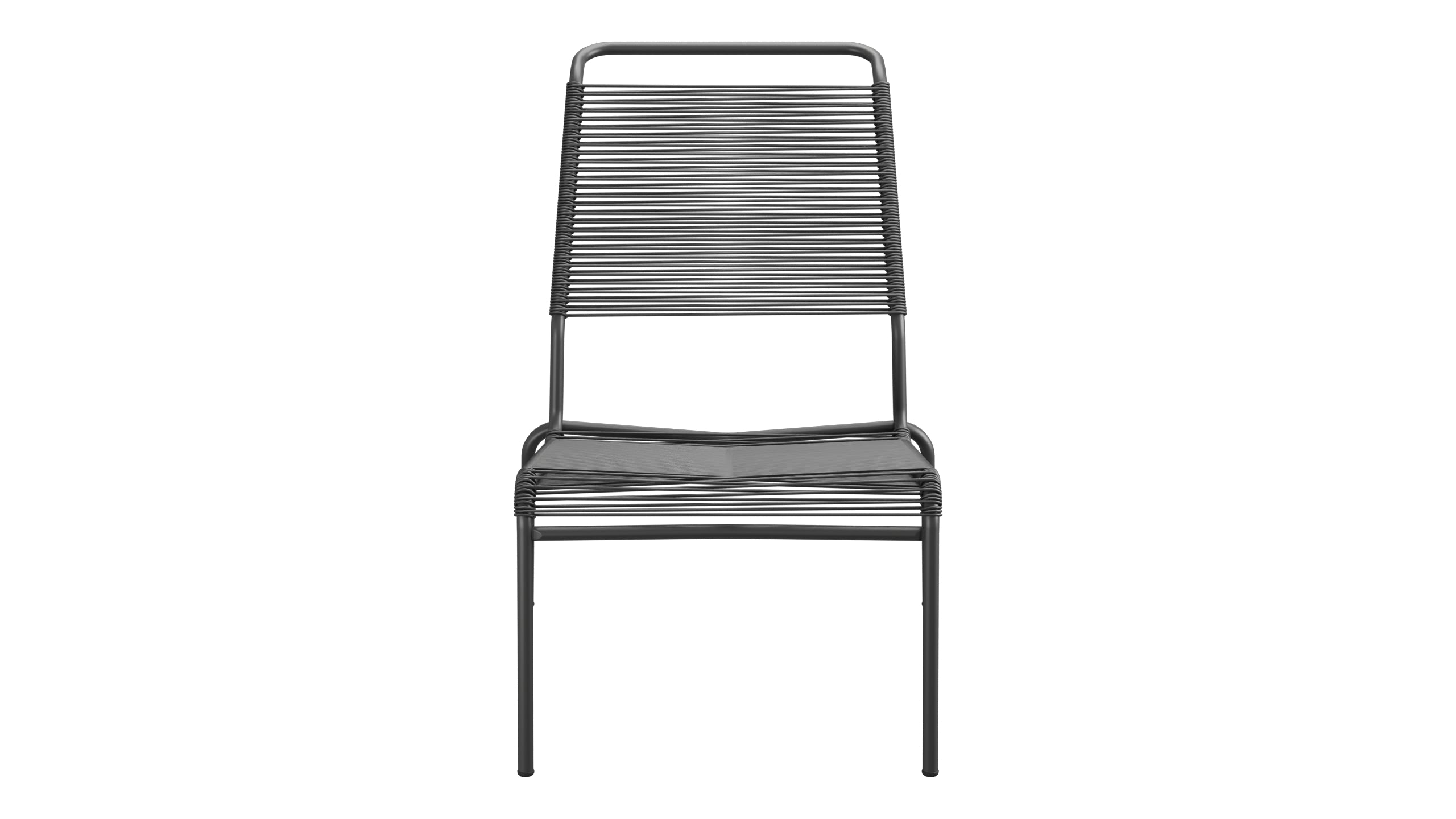Säntis Spaghetti-Lounger ohne Armlehne Hochlehner in Anthrazit präsentiert im Onlineshop von KAQTU Design AG. Outdoor-Sessel ist von Schaffner