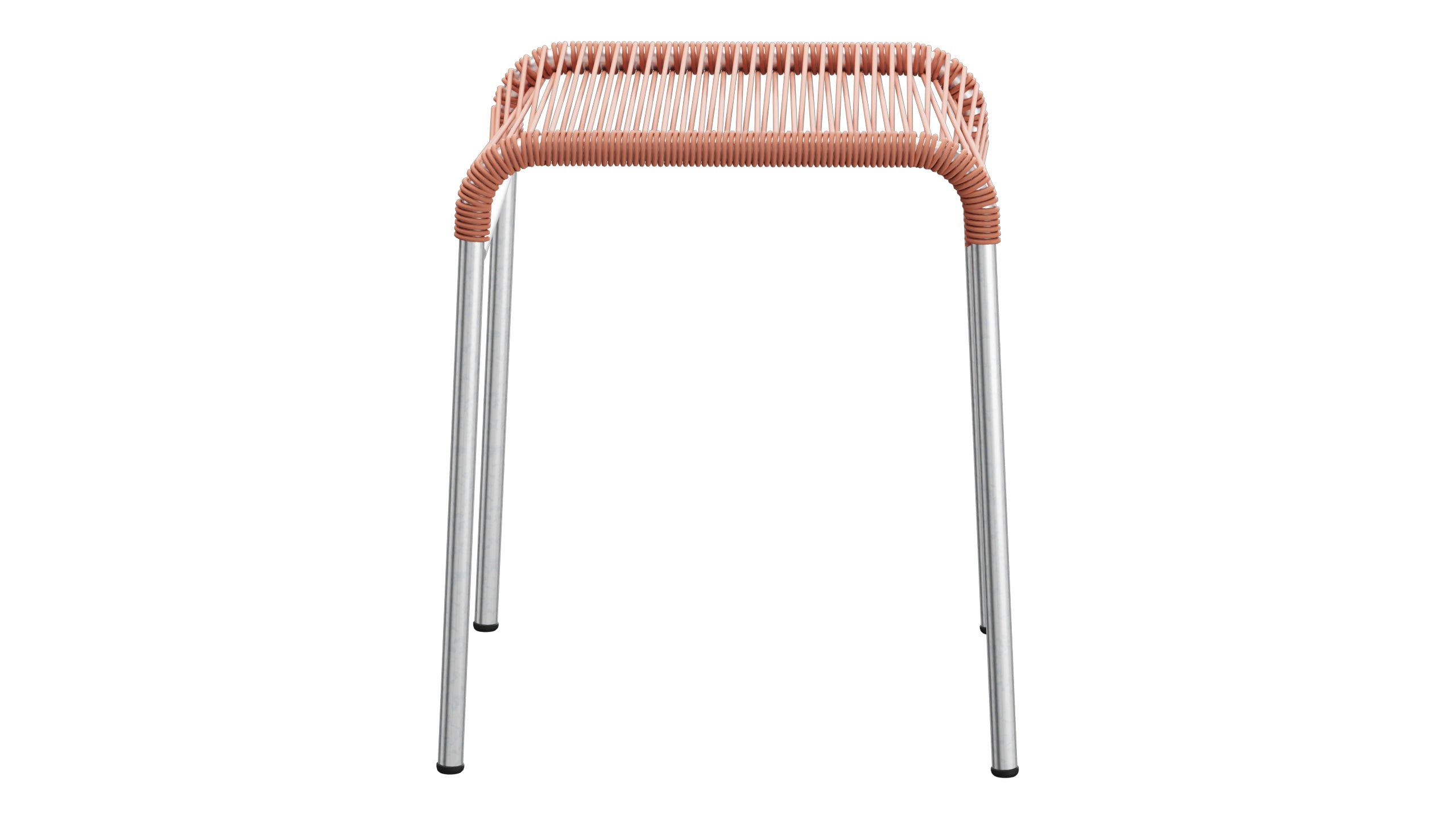 Säntis Spaghetti-1er-Hocker in Pastellterracotta präsentiert im Onlineshop von KAQTU Design AG. Hocker Outdoor ist von Schaffner