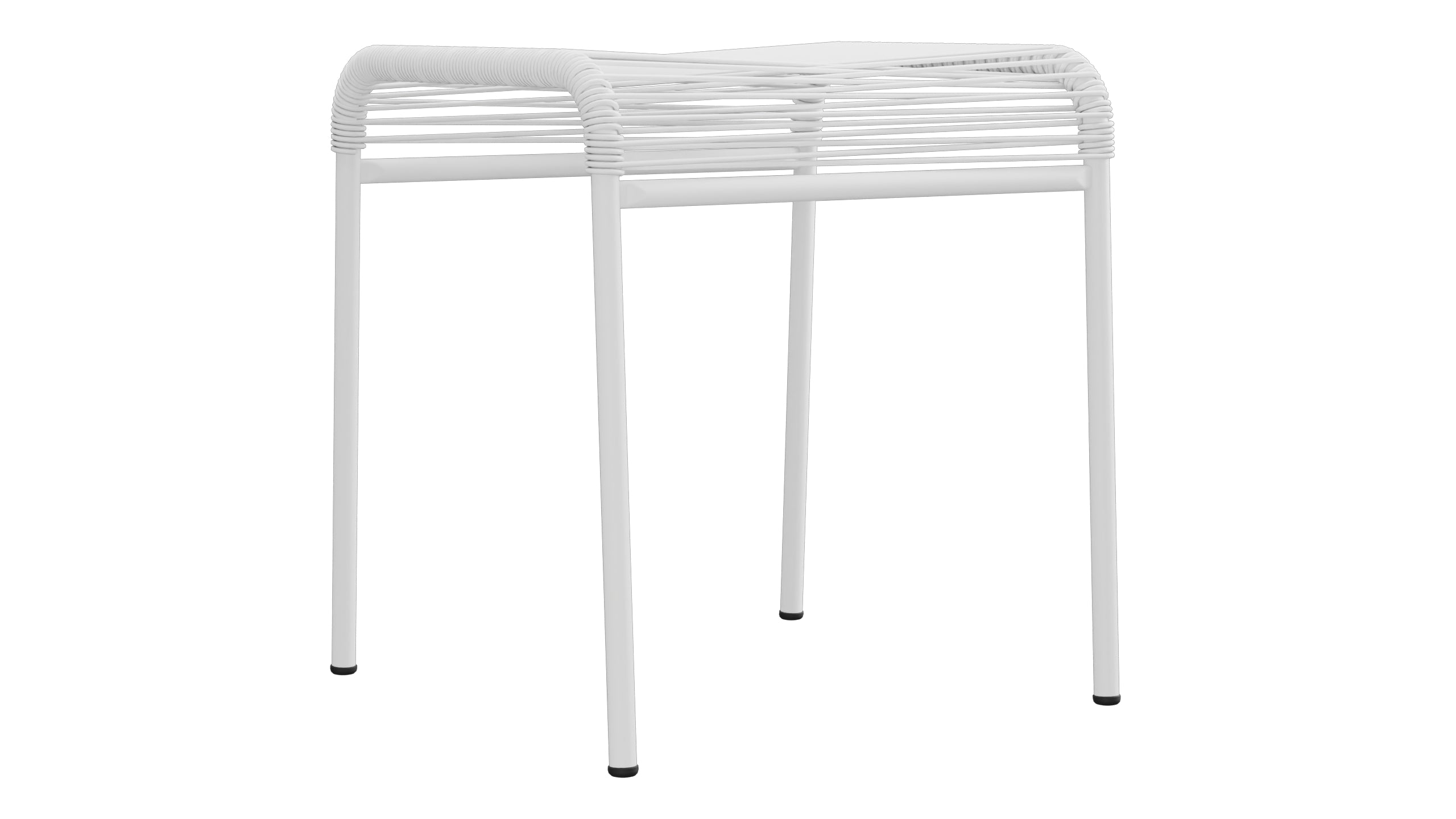 Säntis Spaghetti-1er-Hocker in Weiss präsentiert im Onlineshop von KAQTU Design AG. Hocker Outdoor ist von Schaffner